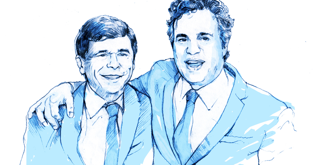 “Spotlight” reporter Michael Rezendes was pictured with actor Mark Ruffalo, who portrays him in the film, in many moments leading up to the Academy Awards.