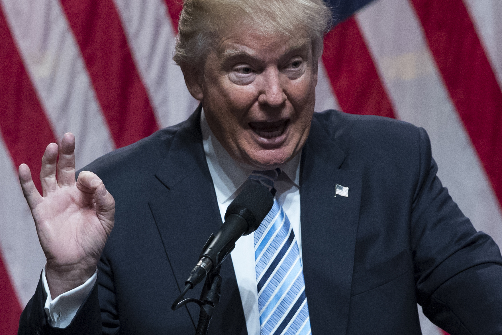 Republican presidential candidate Donald Trump spoke on Saturday.