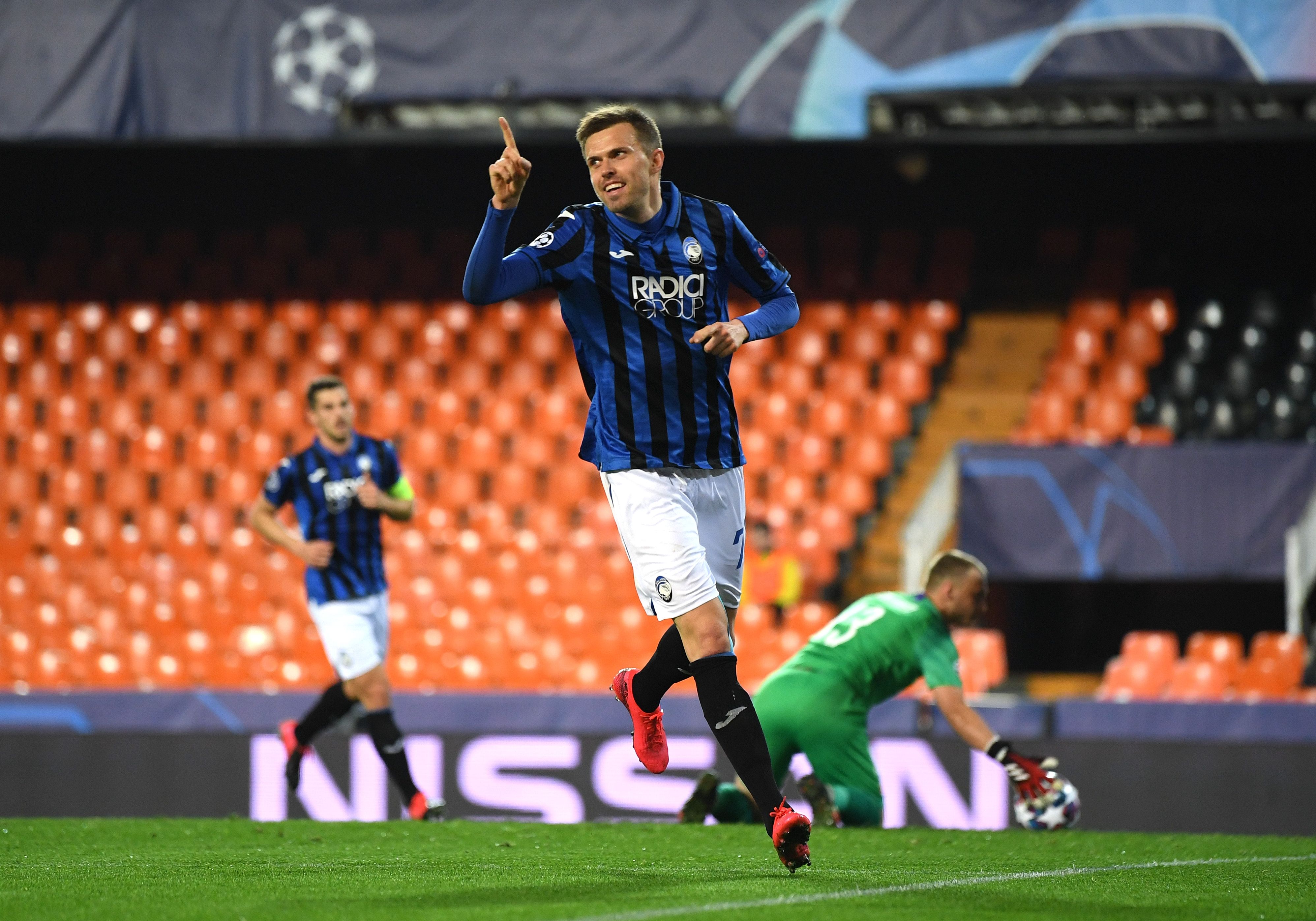Atalanta's Josip Ilicic scored four goals in a Champions League win over Valencia that was held without fans in attendance.