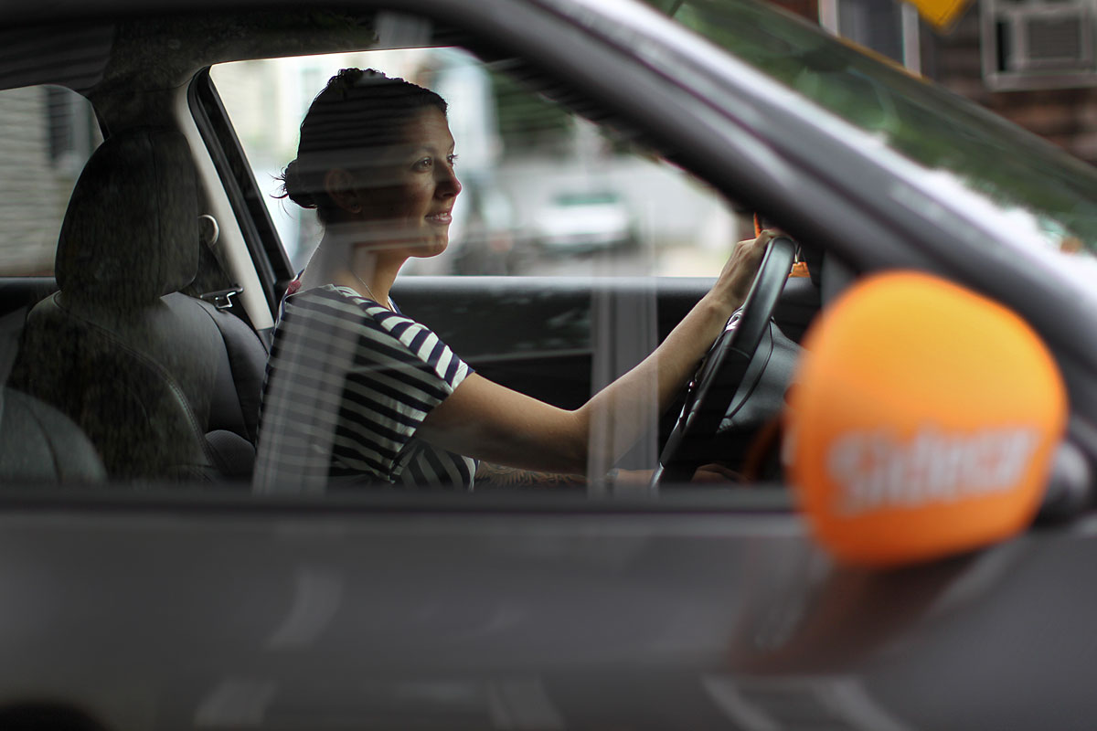 Jacquelyn Pourroy (below) earns as much as $250 on a busy week driving for Sidecar.