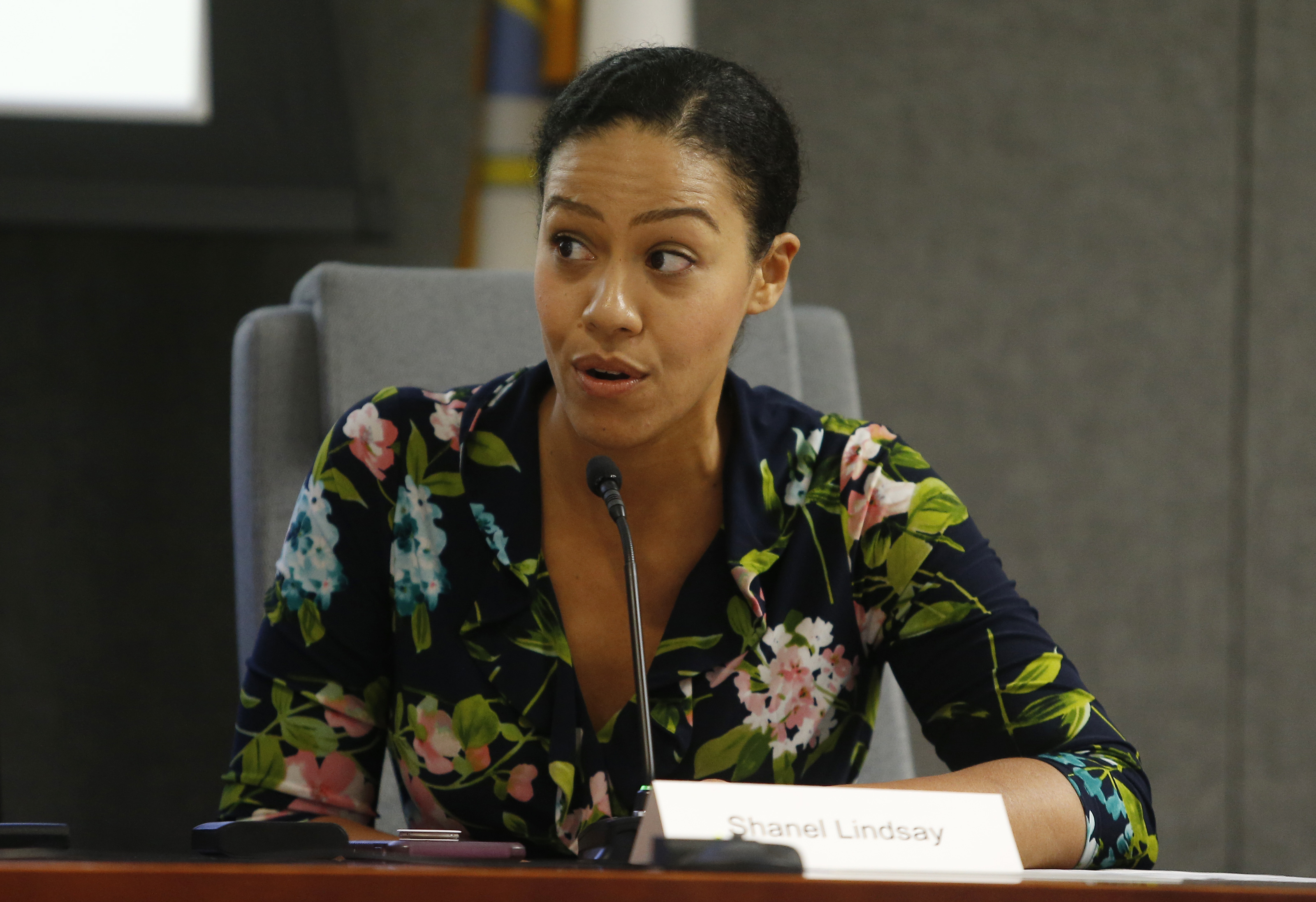 Cannabis Advisory Board member Shanel Lindsay is seen during a Cannabis Advisory Board meeting on Nov. 14.