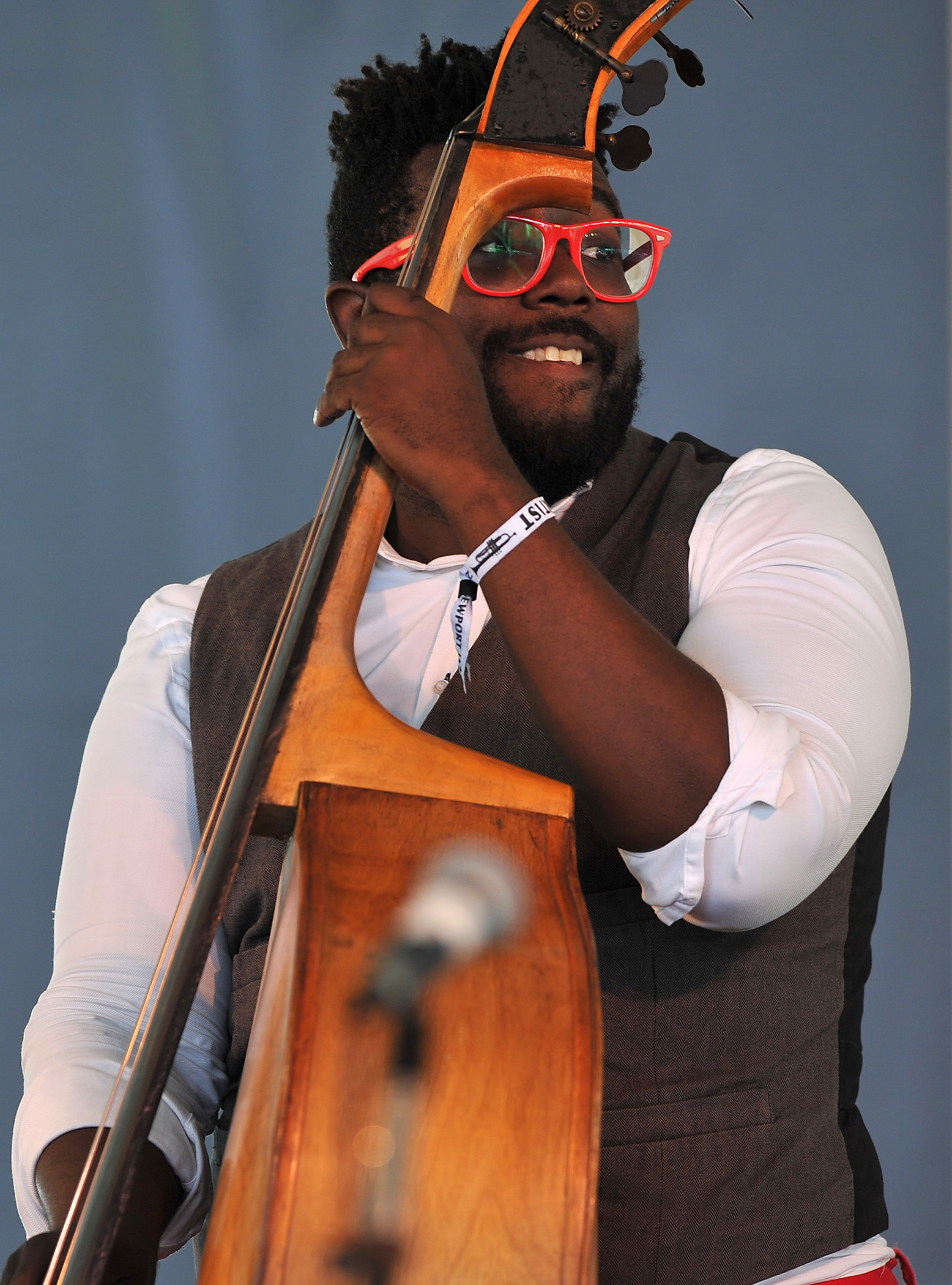 Bassist Solomon Dorsey at the 2015 Newport Jazz Festival.
