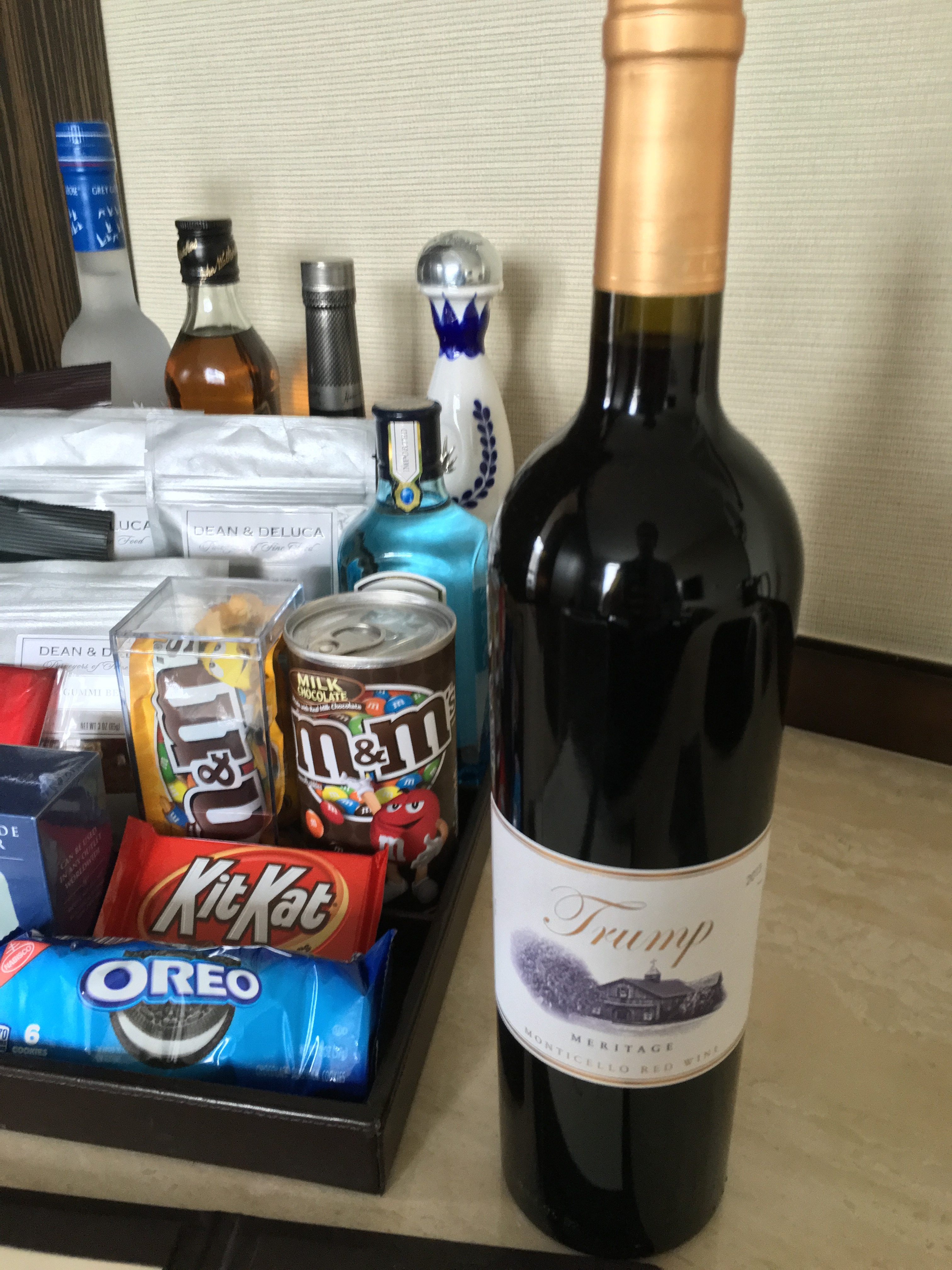 A bottle of Trump wine, seen inside a room at the Trump SoHo hotel.