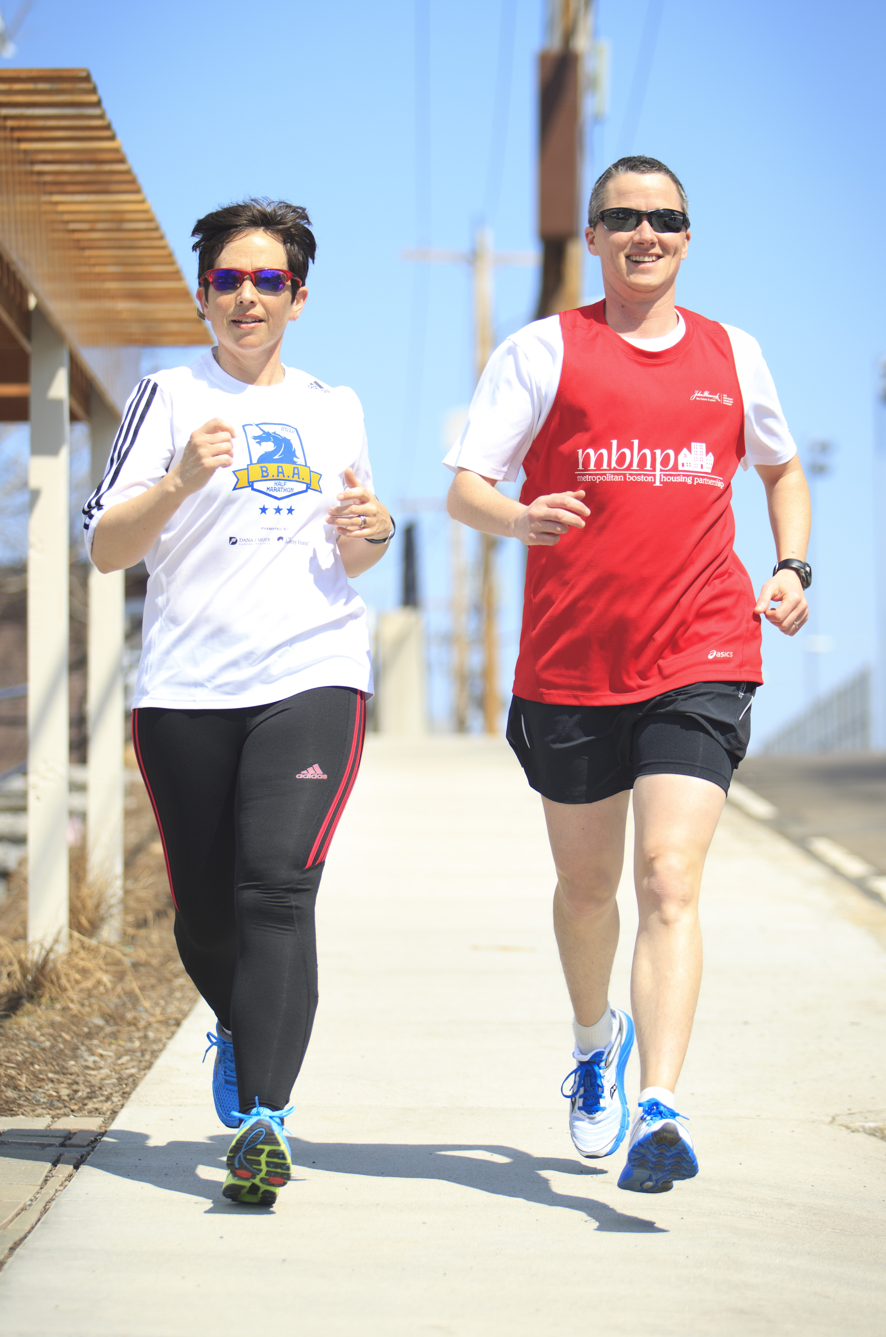 Carolyn, left, and Jesse Edsell-Vetter, are running the Boston Marathon to raise money for Metropolitan Boston Housing Partnership.