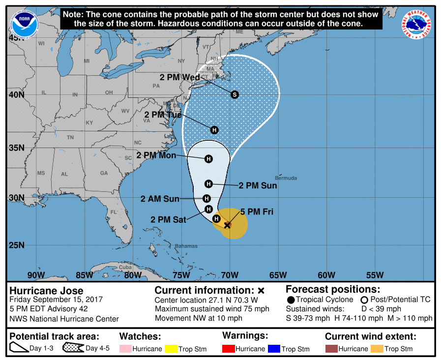 The latest projected storm track predicted the storm will come close to Nantucket.