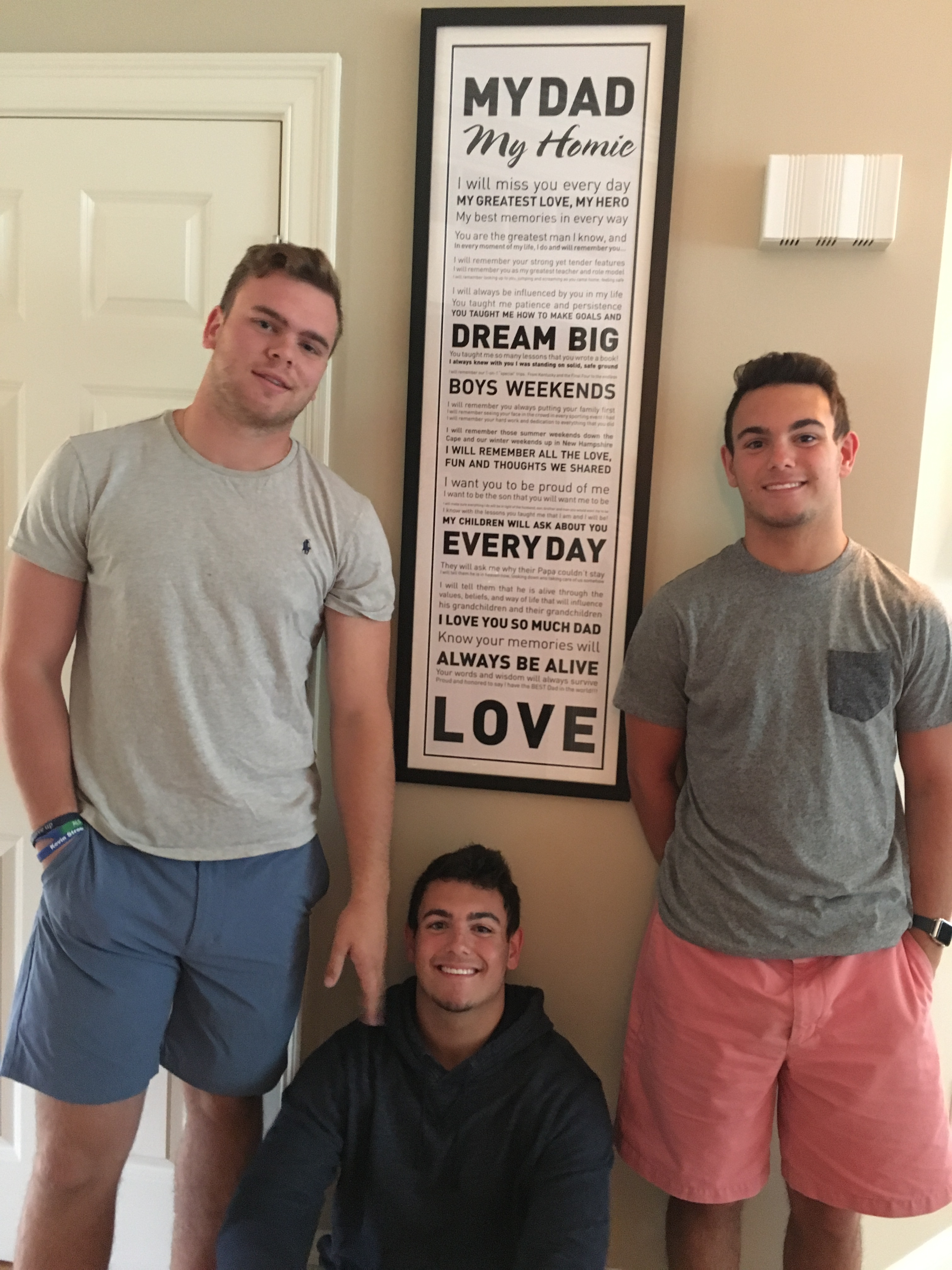 Kevin Gosnell's sons, (from left) Scott, Jake, and Joey, took care of the father who had taken care of them.