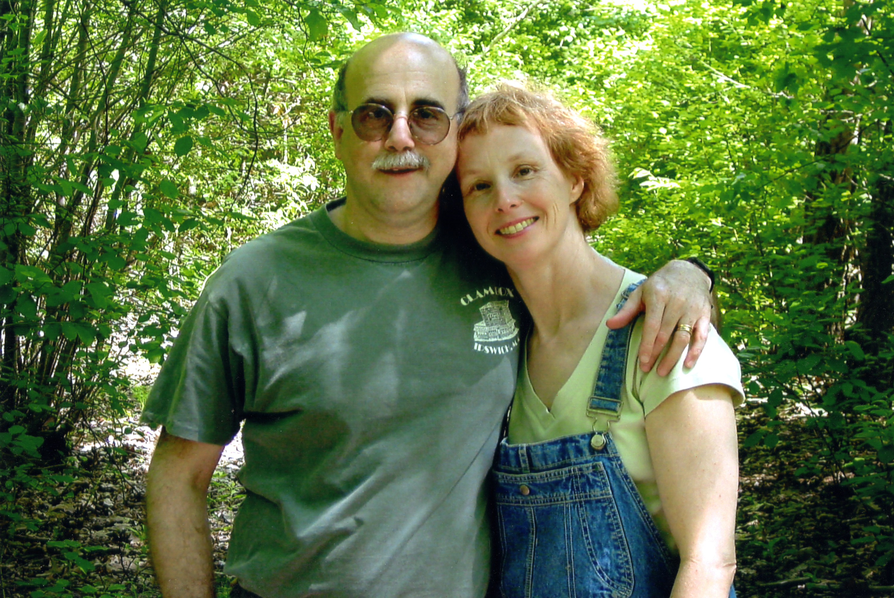 David Israel and Linda Matchan on a hike in the woods around 2005.