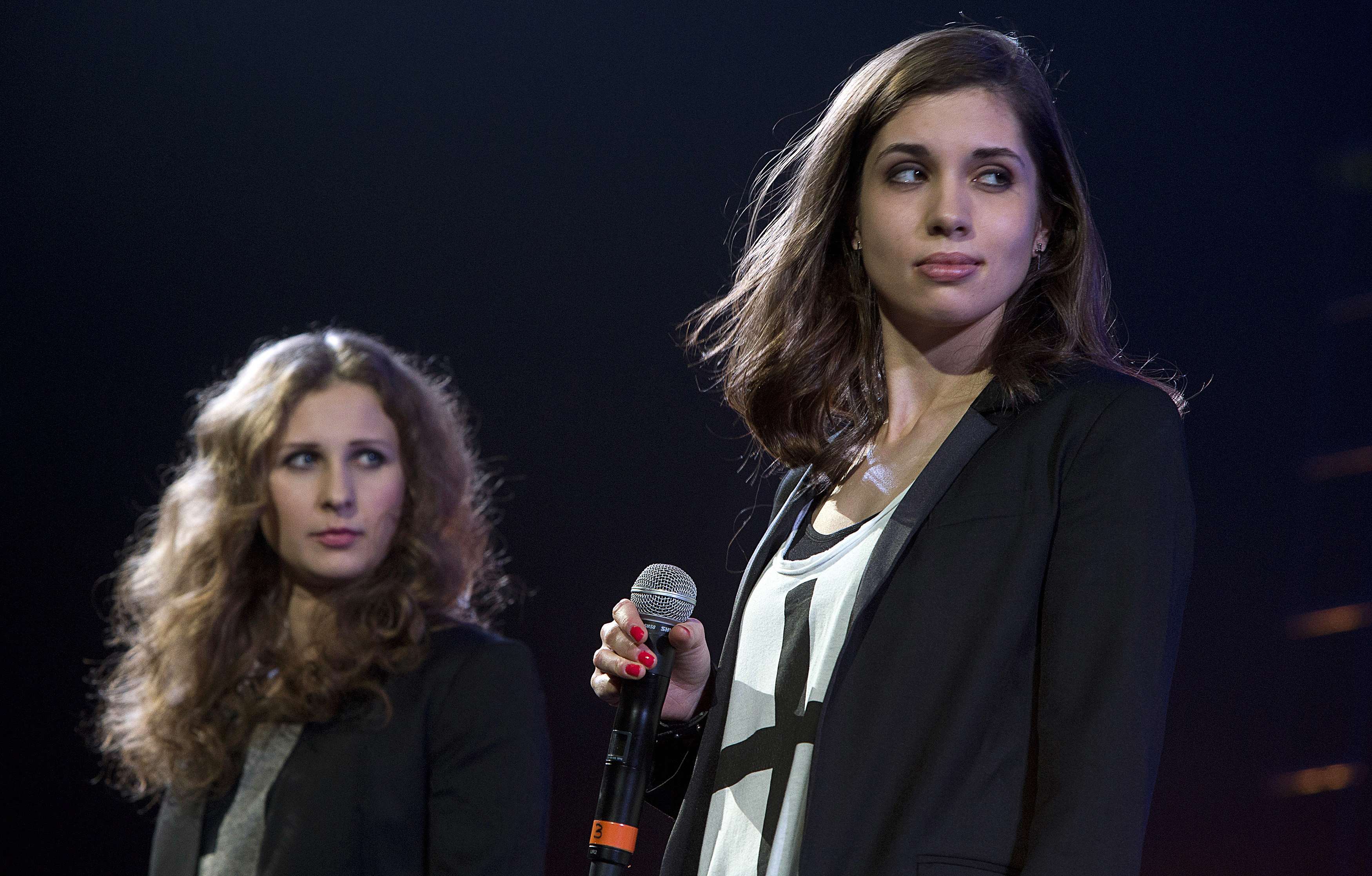 Pussy Riot members Maria Alyokhina (left) and Nadezhda Tolokonnikova.