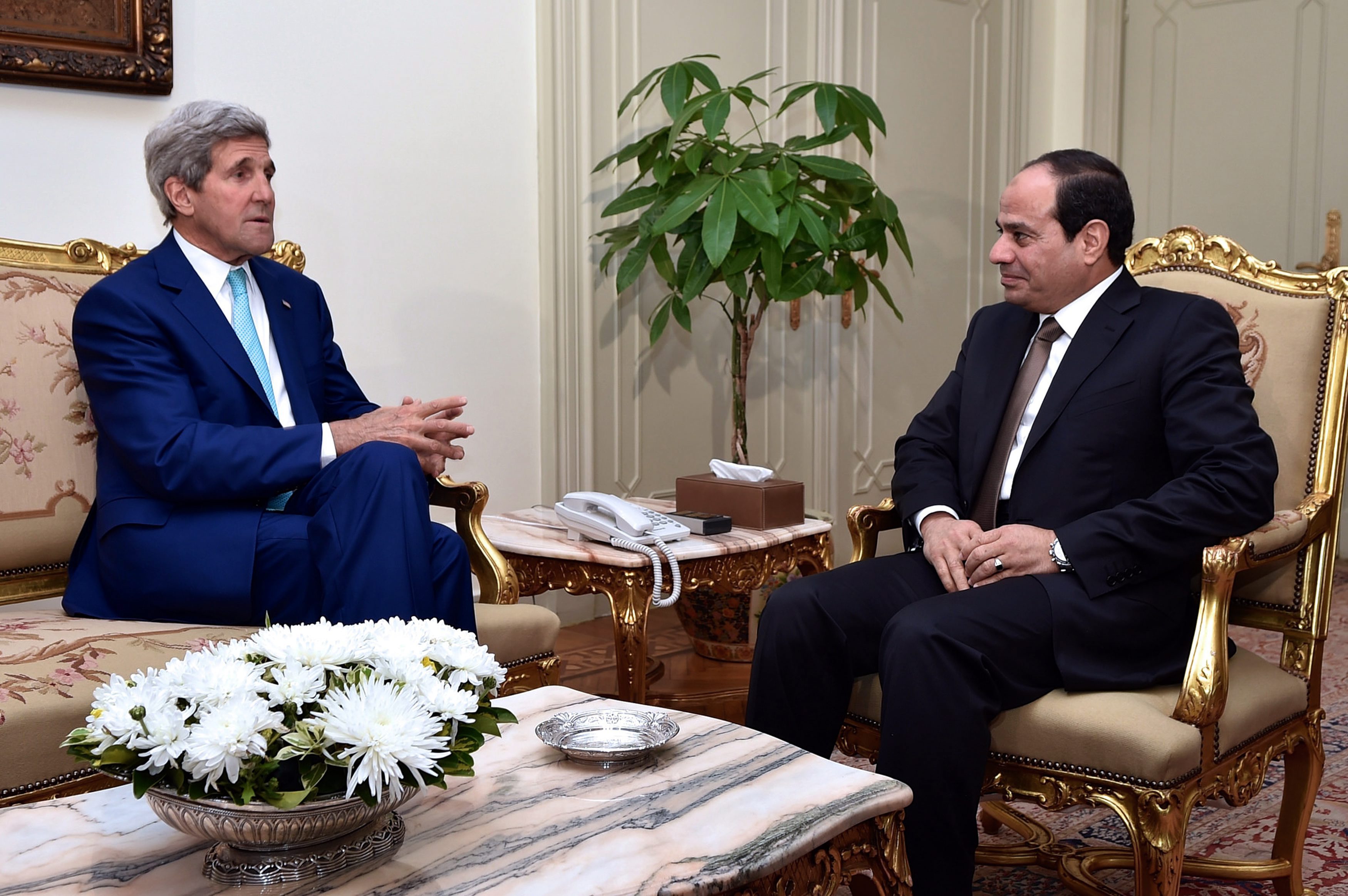 Kerry met with Egyptian President Abdel Fattah al-Sissi last week to discuss Cairo’s efforts to broker a cease-fire between Israel and Hamas.