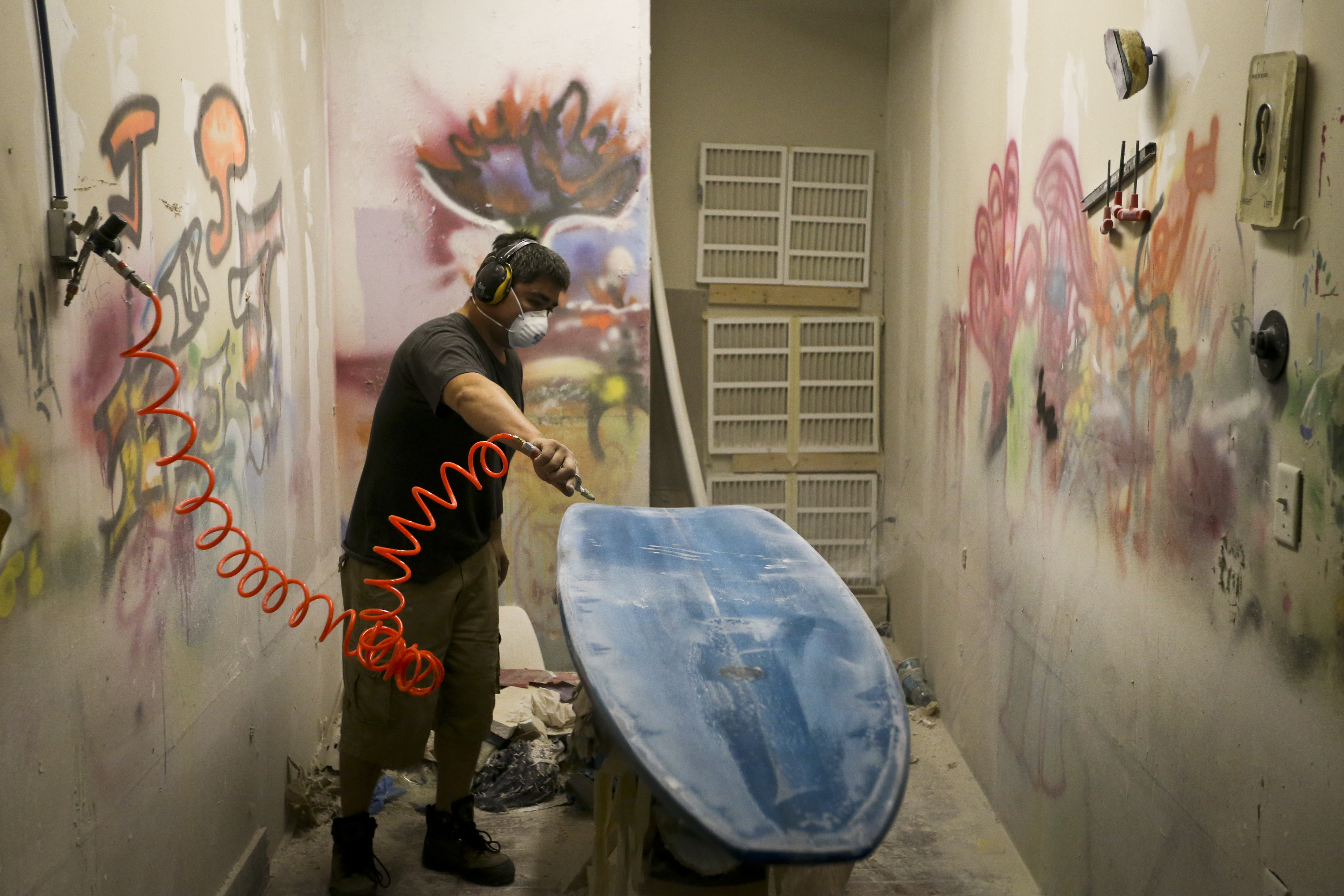 Jonathan Wong worked on a board in his Chinatown workshop.