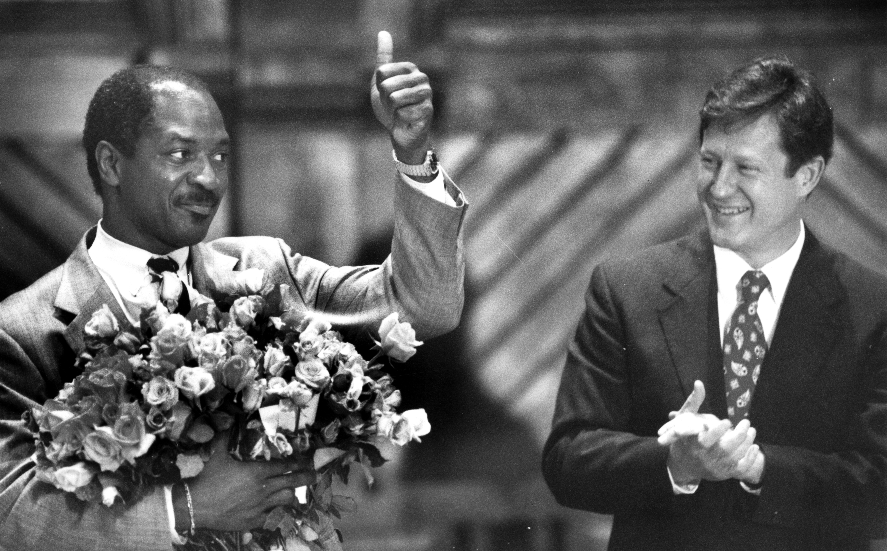 Ogletree with Robert Clark, dean of law at Harvard, on achieving tenure in 1993.