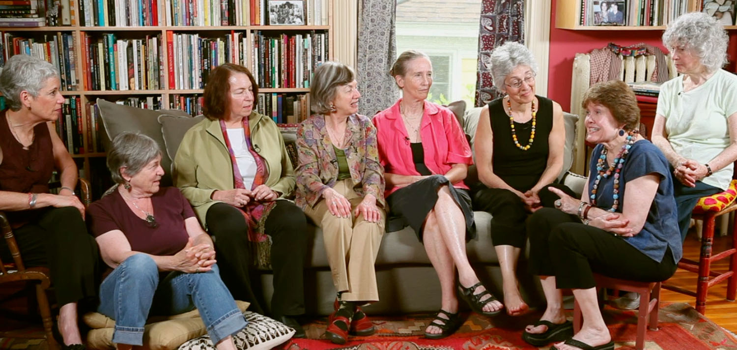 Judy Norsigian (third from right), one of the founders of “Our Bodies, Ourselves,” had hoped to transition to grandmothering soon but will now lead the board of the organization.