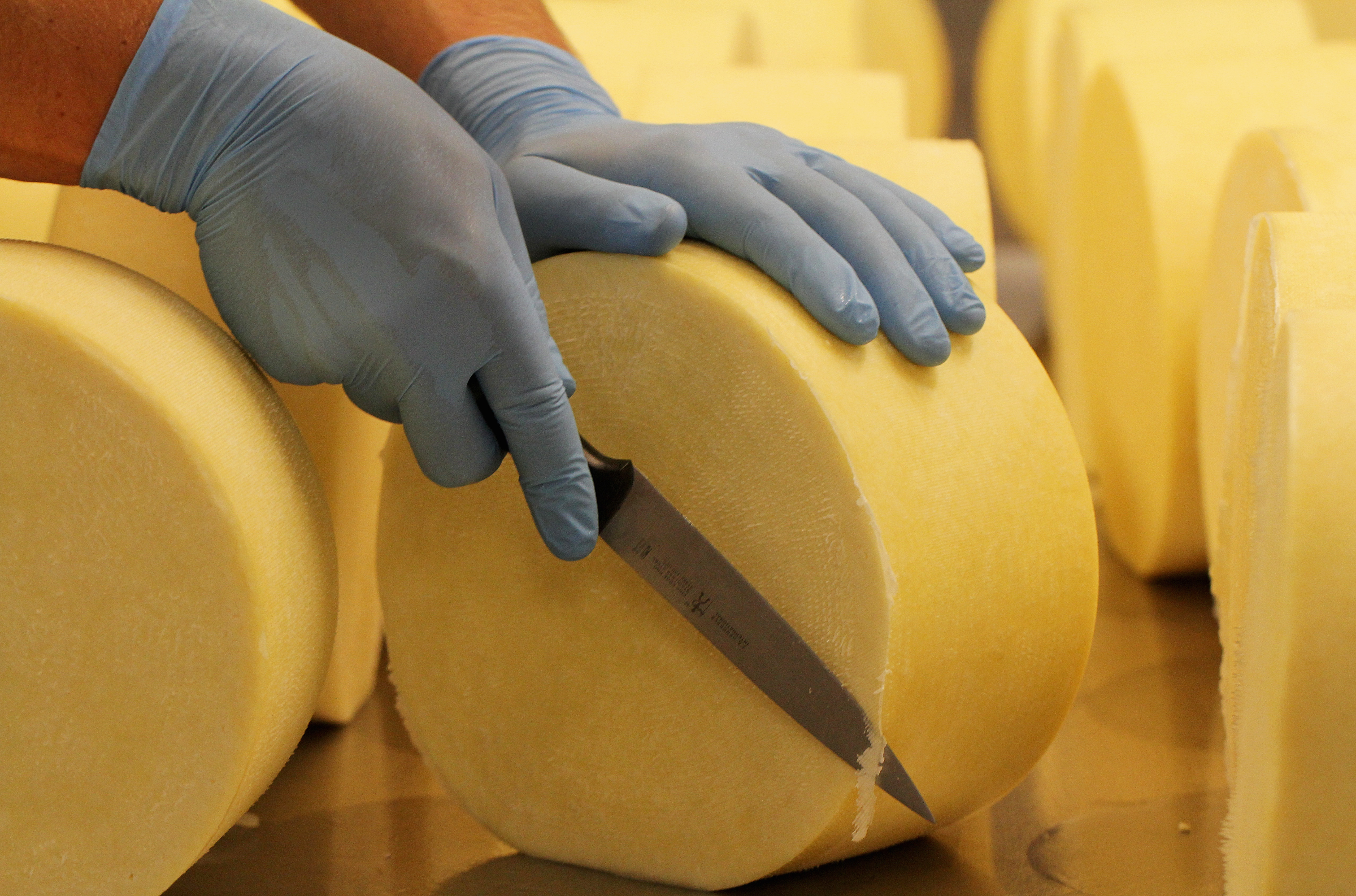 Plymouth cheese wheels.