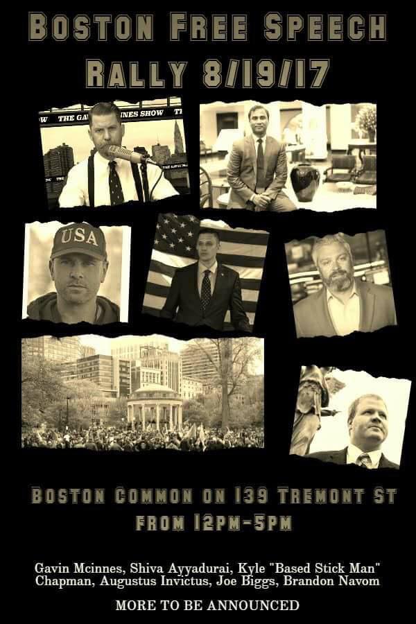 A Boston Free Speech Rally poster on Facebook.