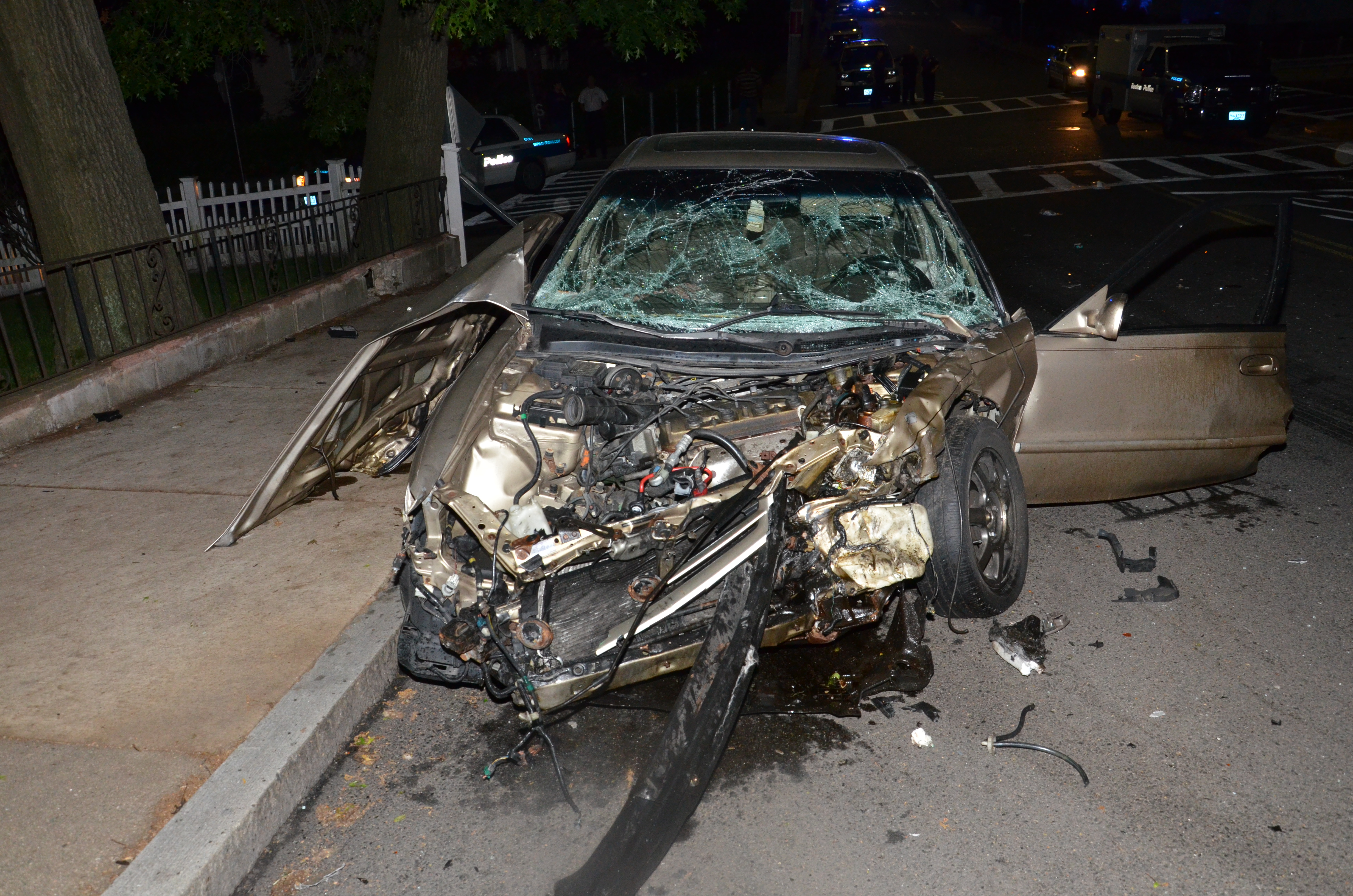 Briana O'Neill’s car, which was hit by Boston Police Officer Richard Jeanetti in Hyde Park in 2012.