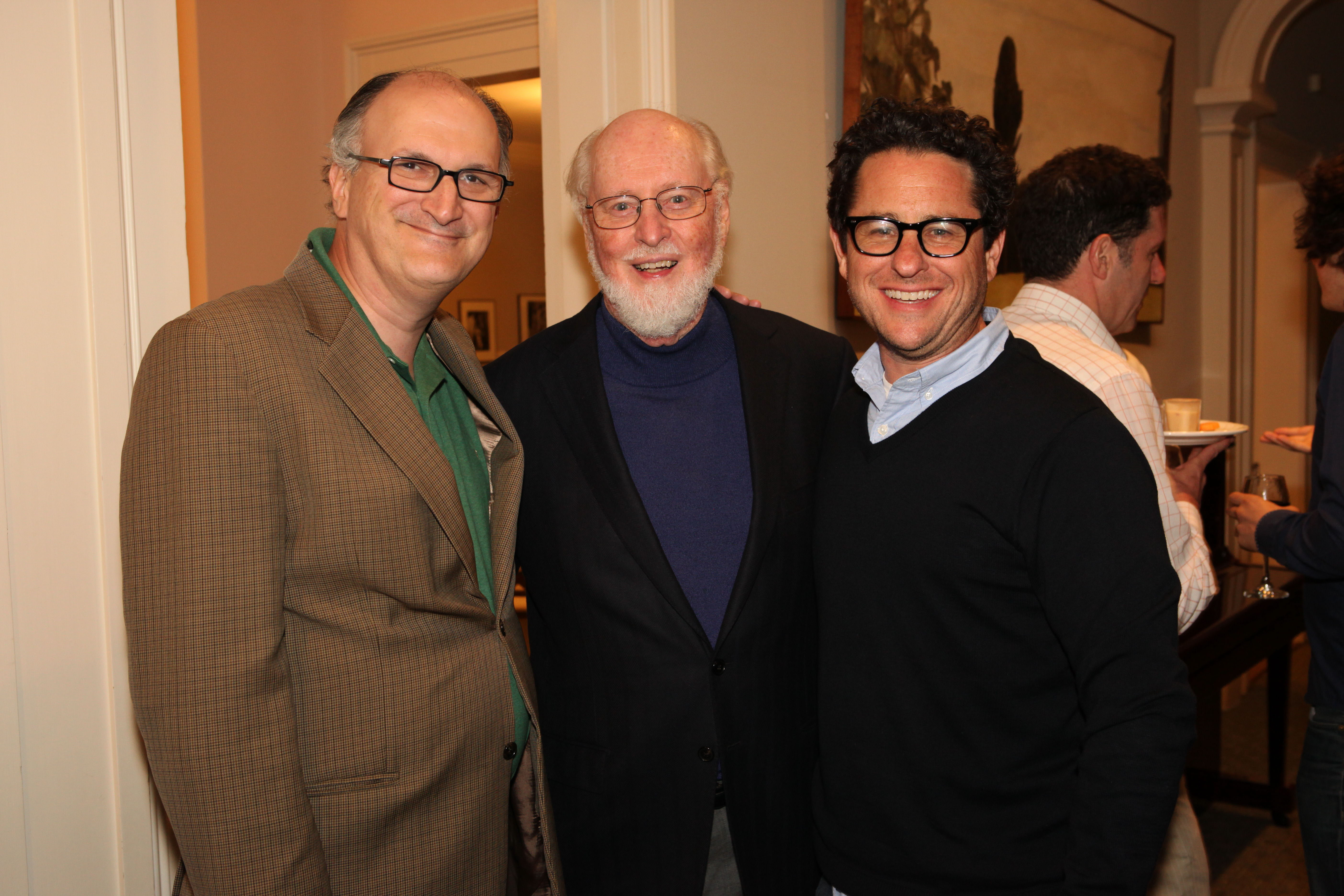 From left: Mark Volpe, the BSO’s managing director, John Williams, and J.J. Abrams.