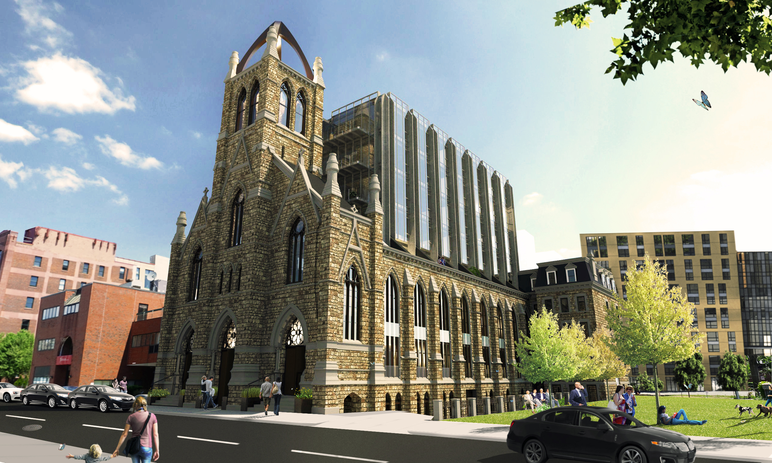 Architect's rendering of the conversion of Holy Trinity German Catholic Church in the South End.