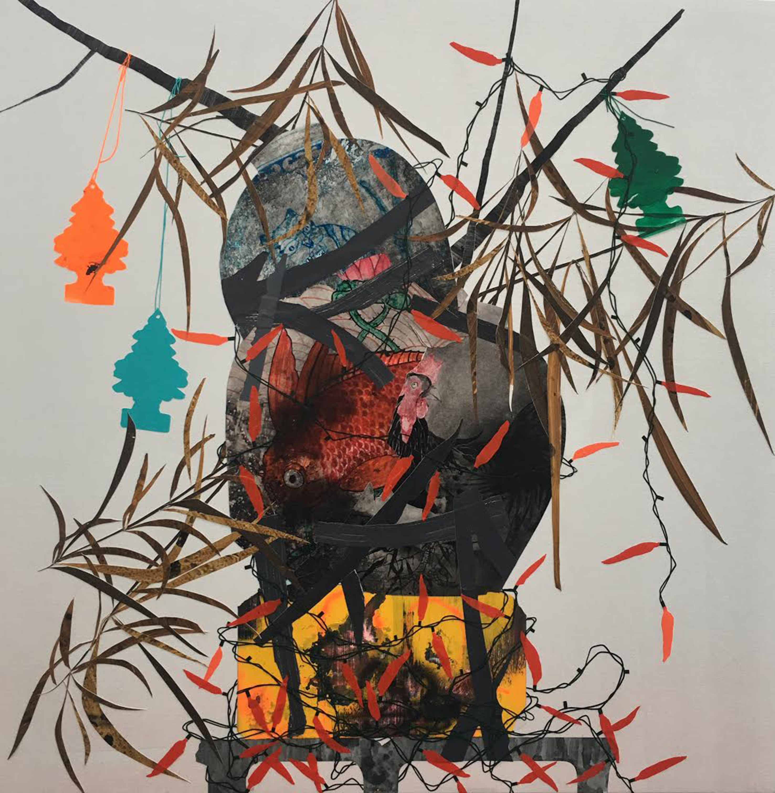 “3 Vases with Chili Lights” by Erik Benson