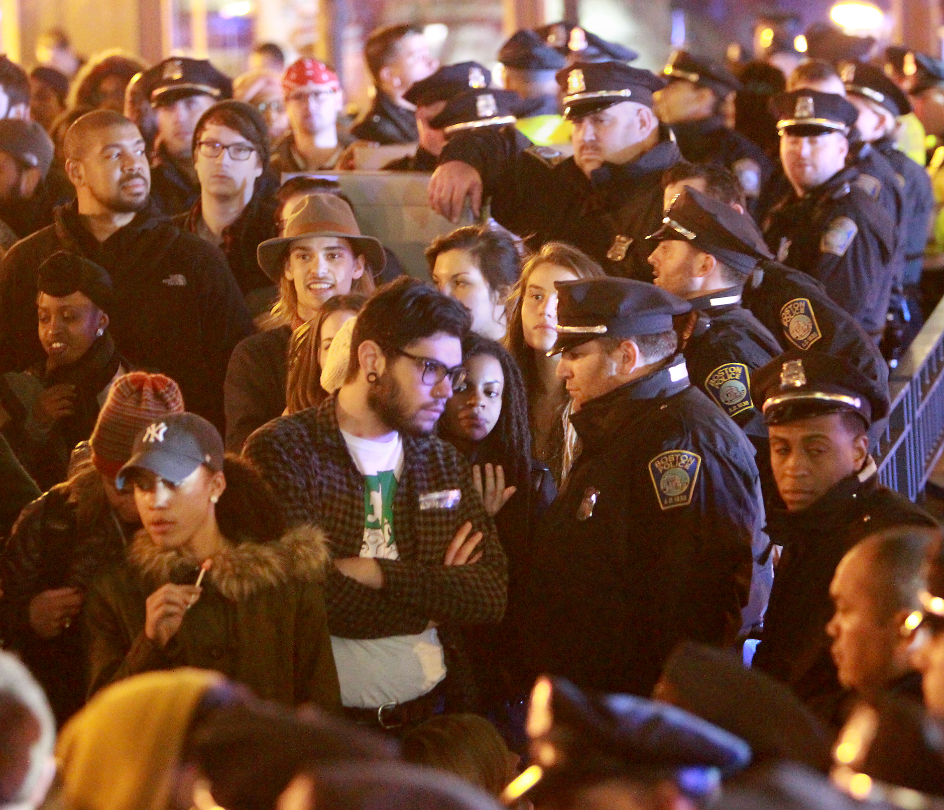 Protesters and police met in Dewey Square.