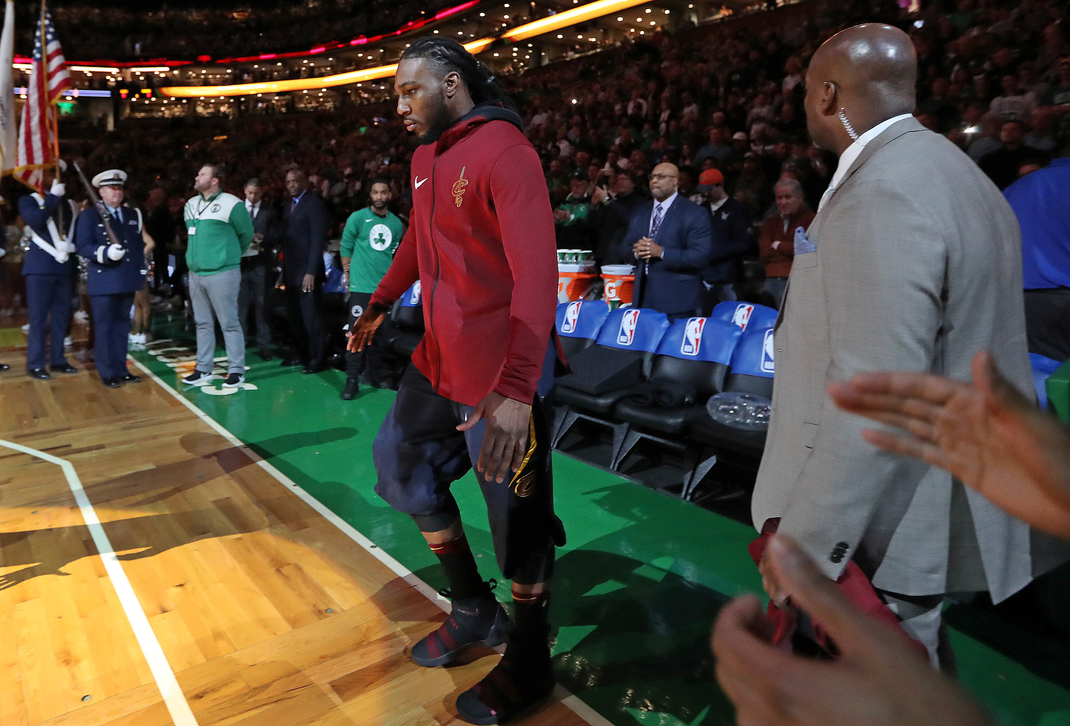 Former Celtic Jae Crowder was the last Cavaliers starter introduced and received a warm reception.