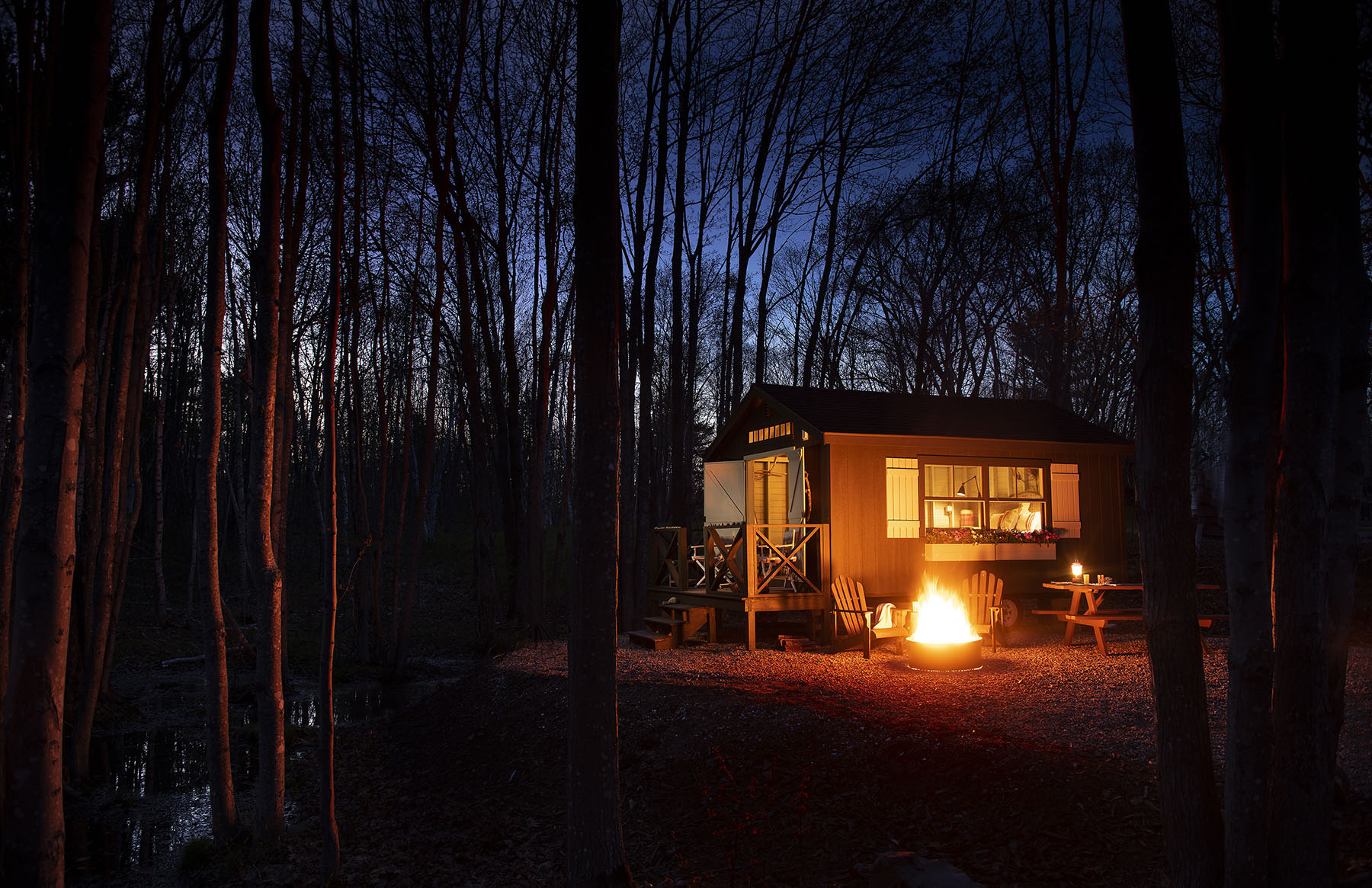 A “camp cottage” cabin at Sandy Pines.