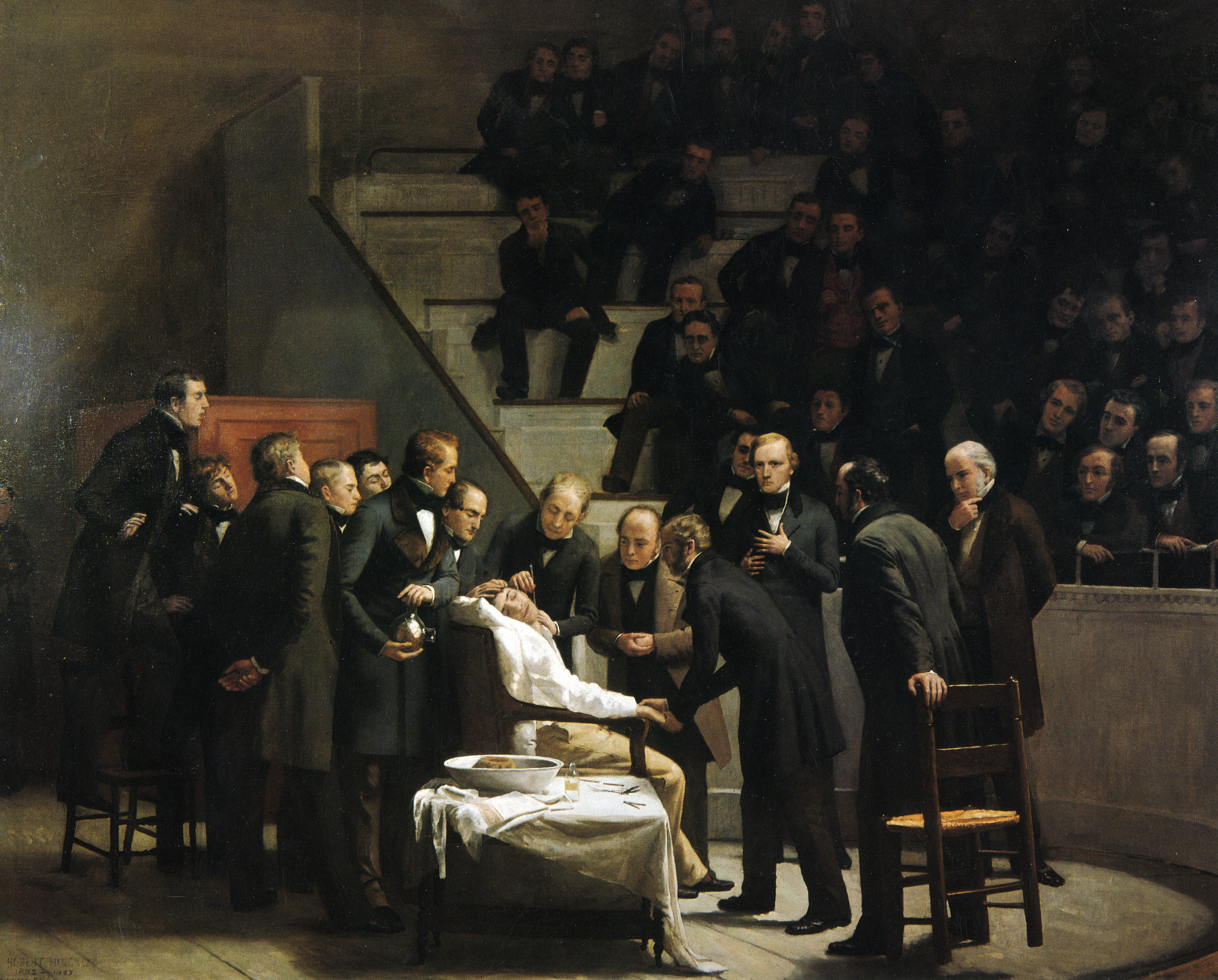 The first operation under ether in 1846.