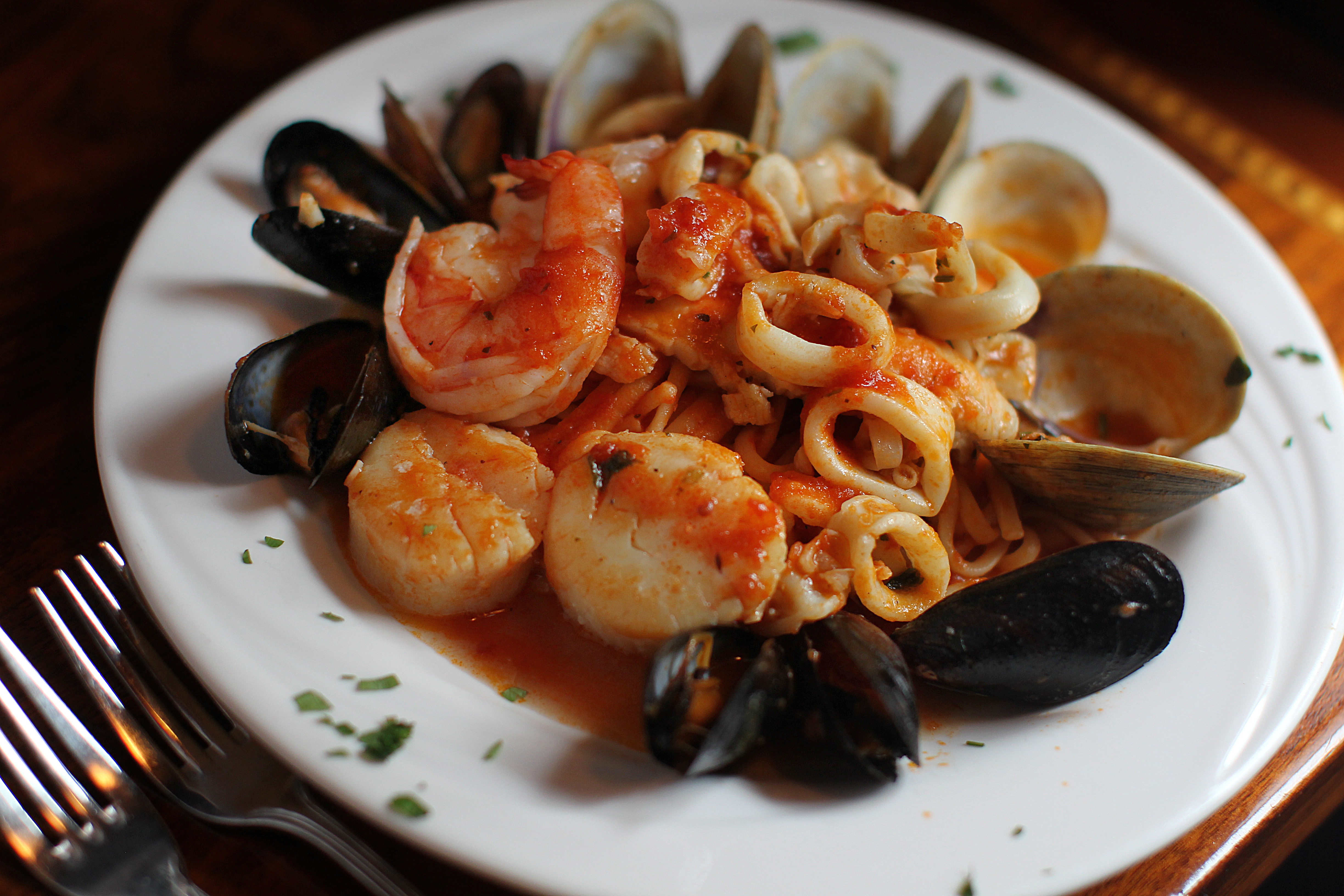 The dish Marco Polo, a specialty of the house at Lucia, which is run by multiple generations of the Frattaroli family.