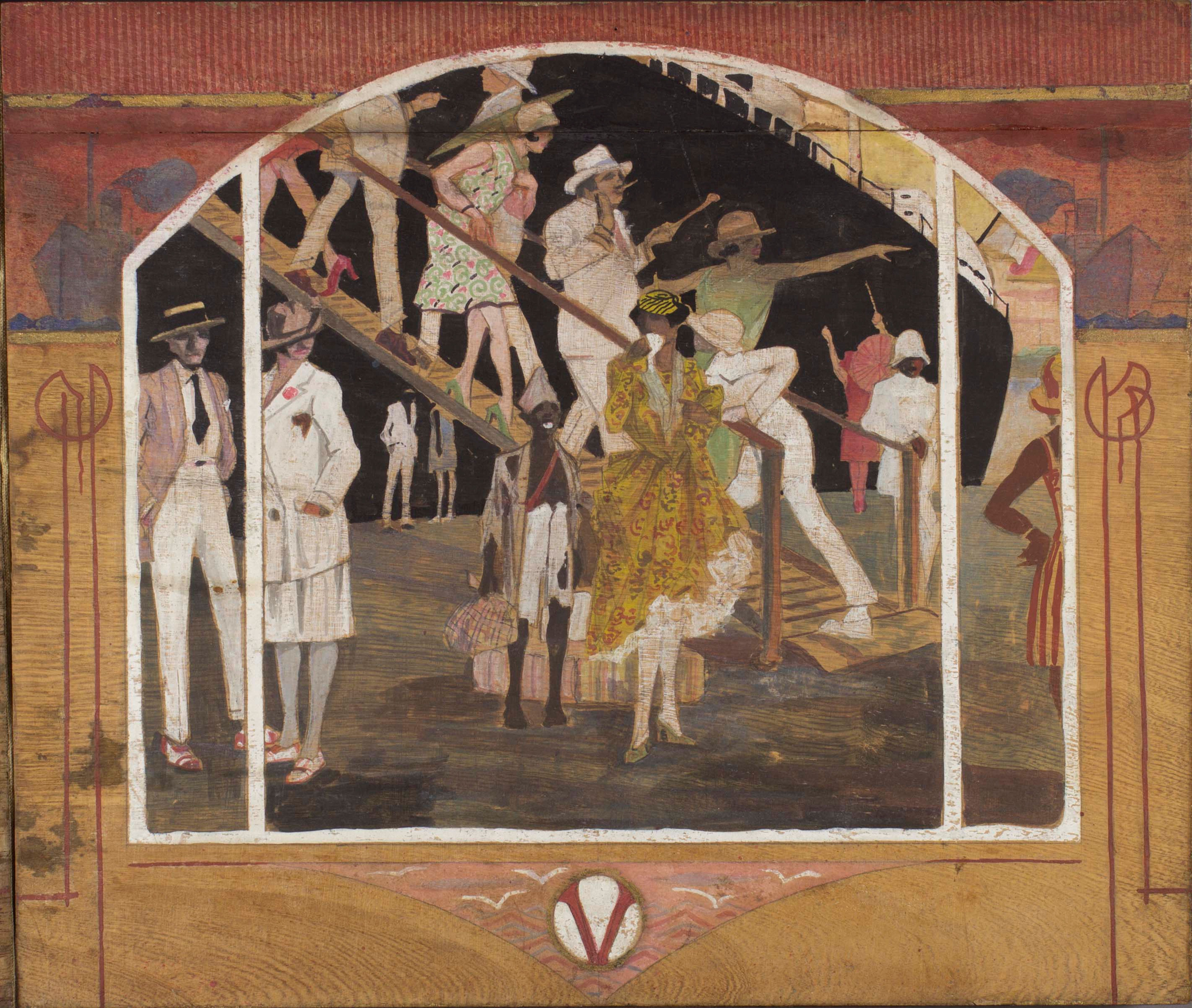 The book “Une Fille des Tropiques” includes illustra-tions hand painted on panels of wood.