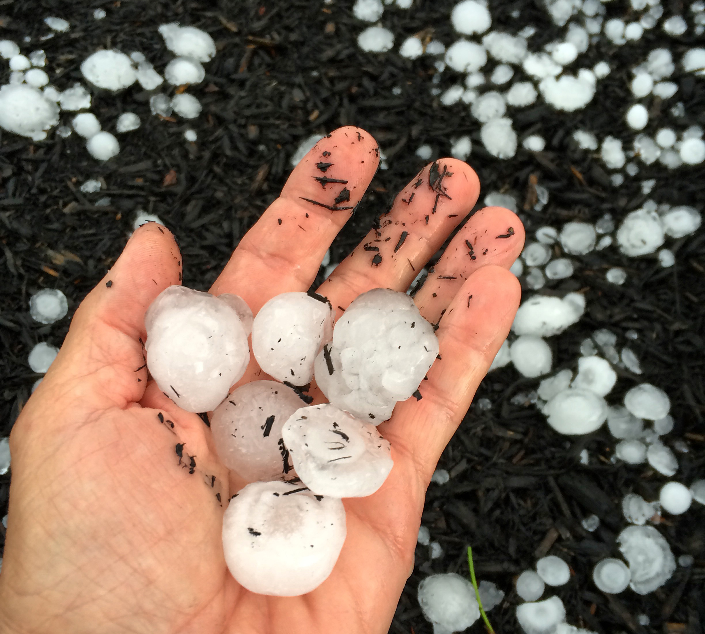 Large hail was seen in Kittery, Maine.
