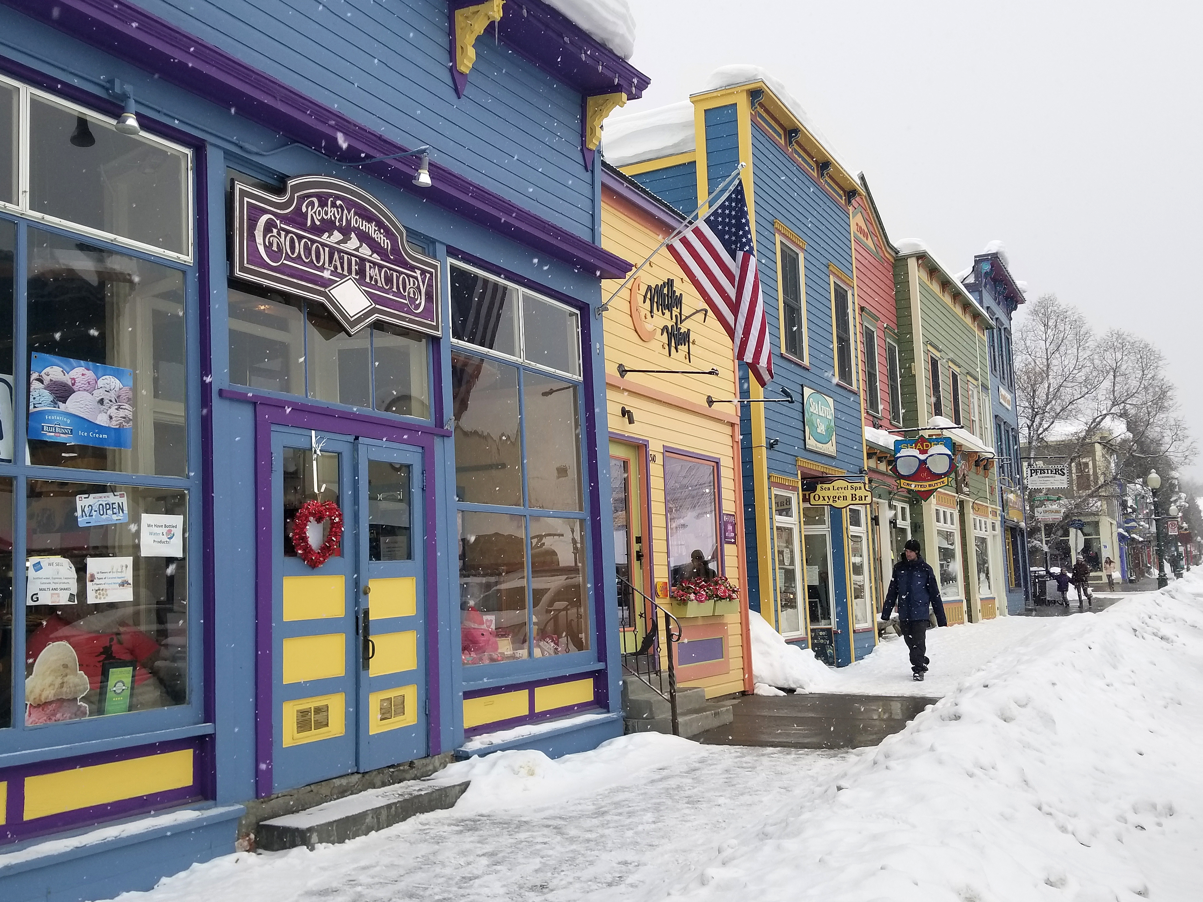 Crested Butte, a former coal-mining town, sits in the Elk Mountain range of the Rockies, a four-hour drive from Denver to the north and Colorado Springs to the south. It has a free town shuttle, a six-block downtown area with colorful storefronts, and many one-of-a-kind shops.