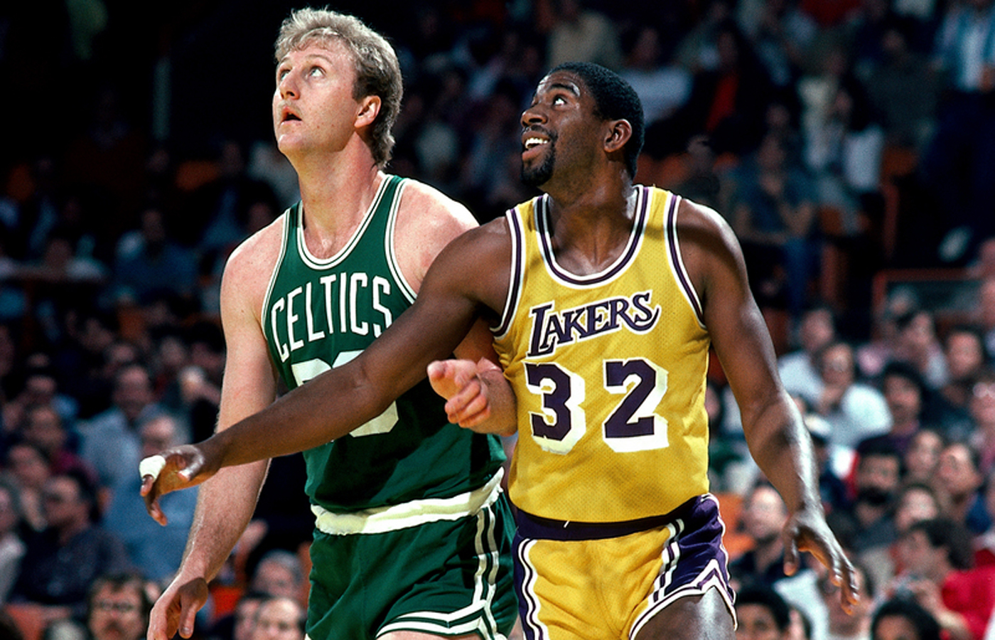 Larry Bird and Magic Johnson in their 1980s heyday.