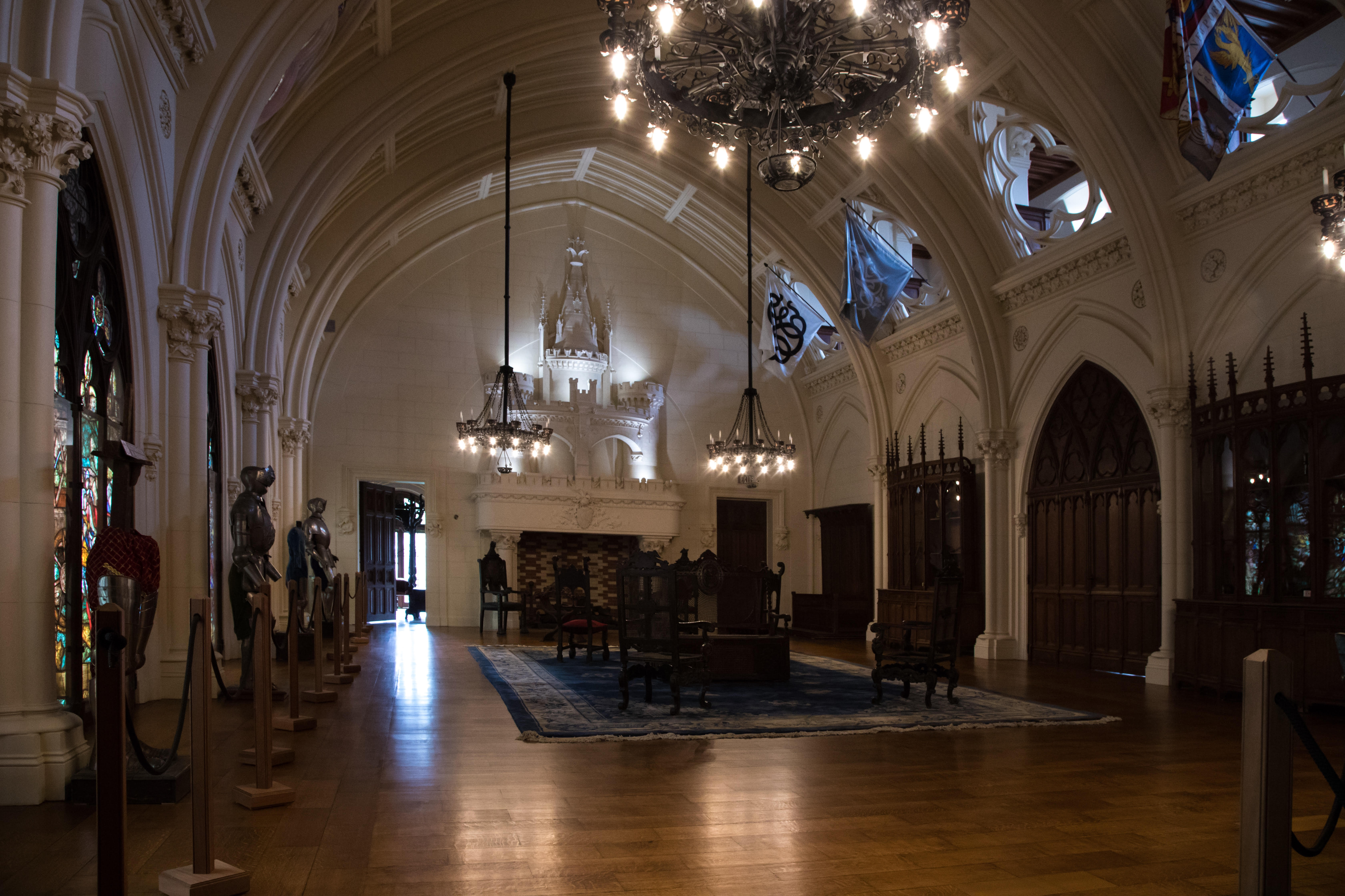 The French Gothic ballroom on the second floor of Belcourt in Newport.