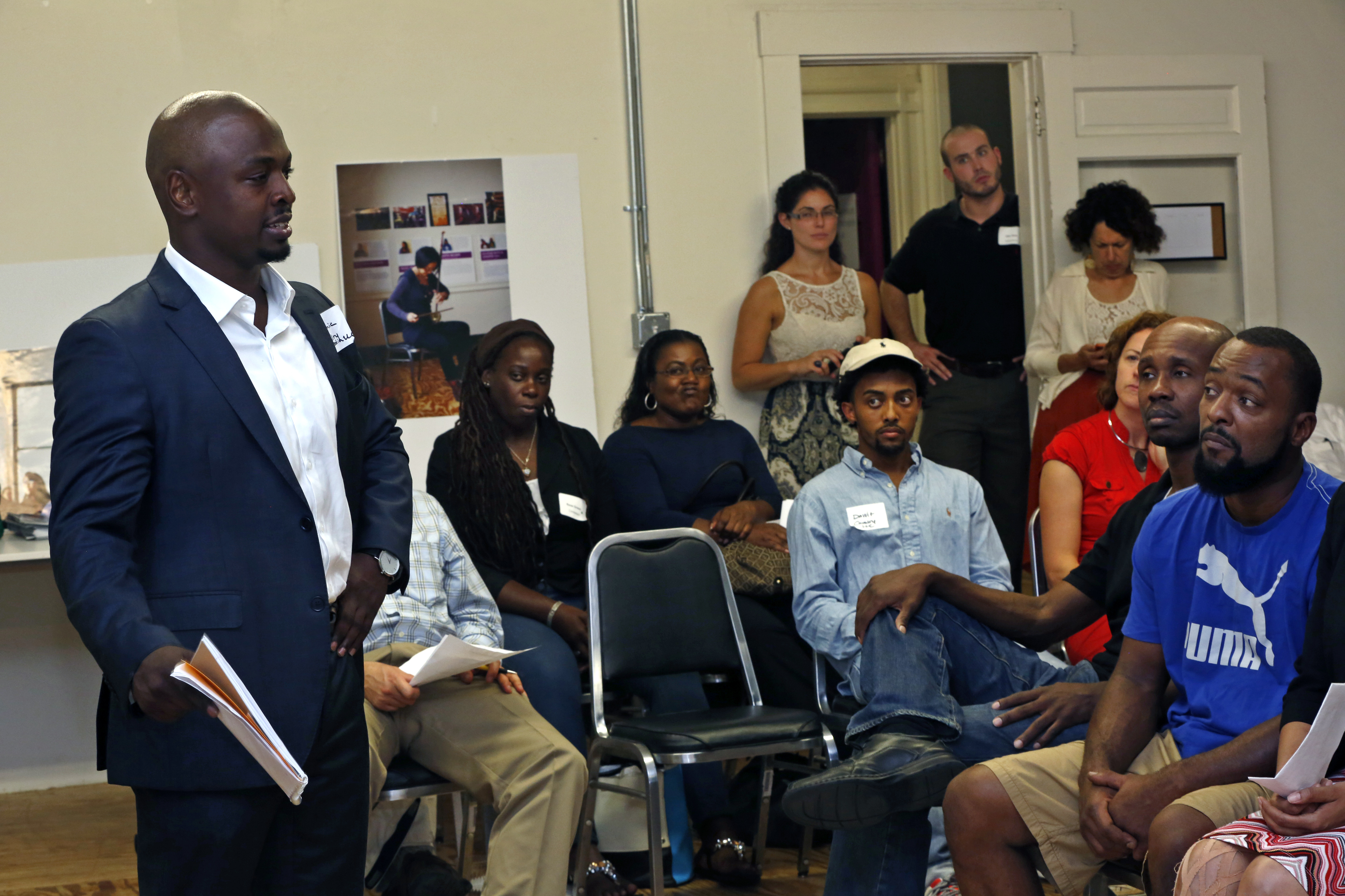 Domonique Dennis answered the judges’ questions after a presentation at the innovation lab.