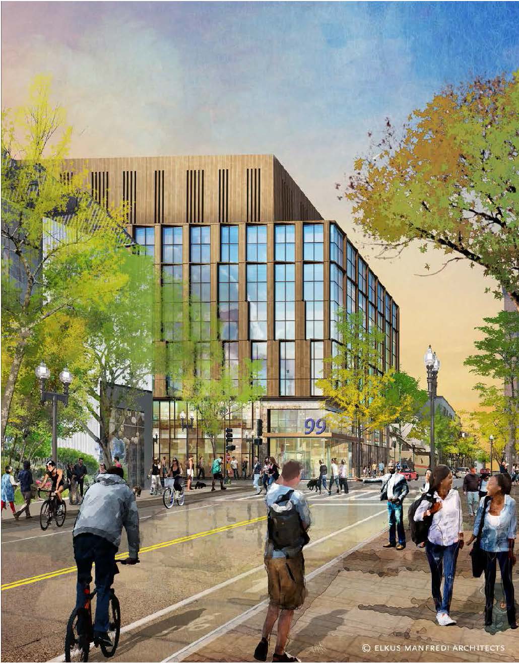 A rendering of the lab building proposed for A Street in South Boston.