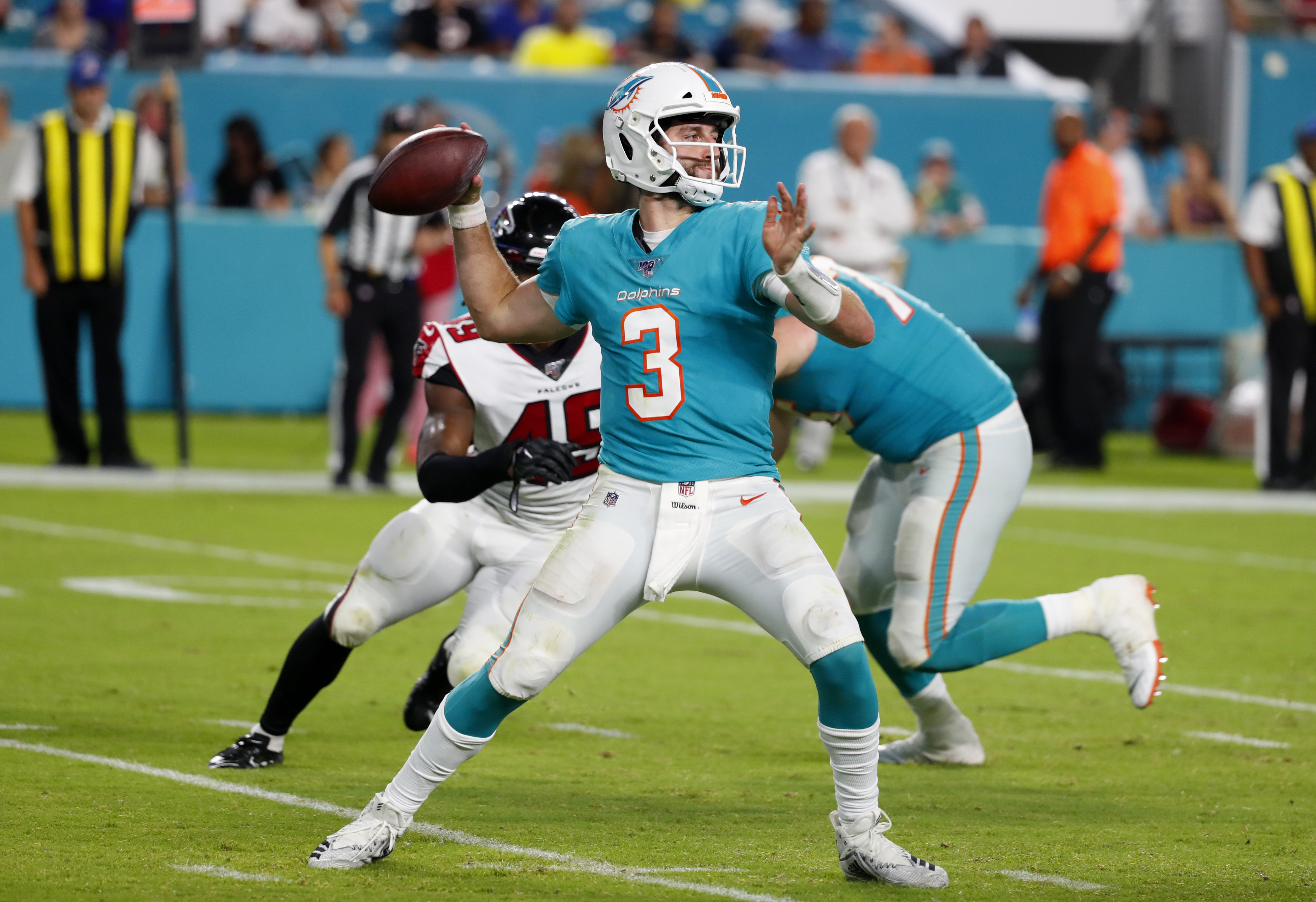 Josh Rosen saw time of the field during the Dolphins’ preseason game Thursday against the Falcons.