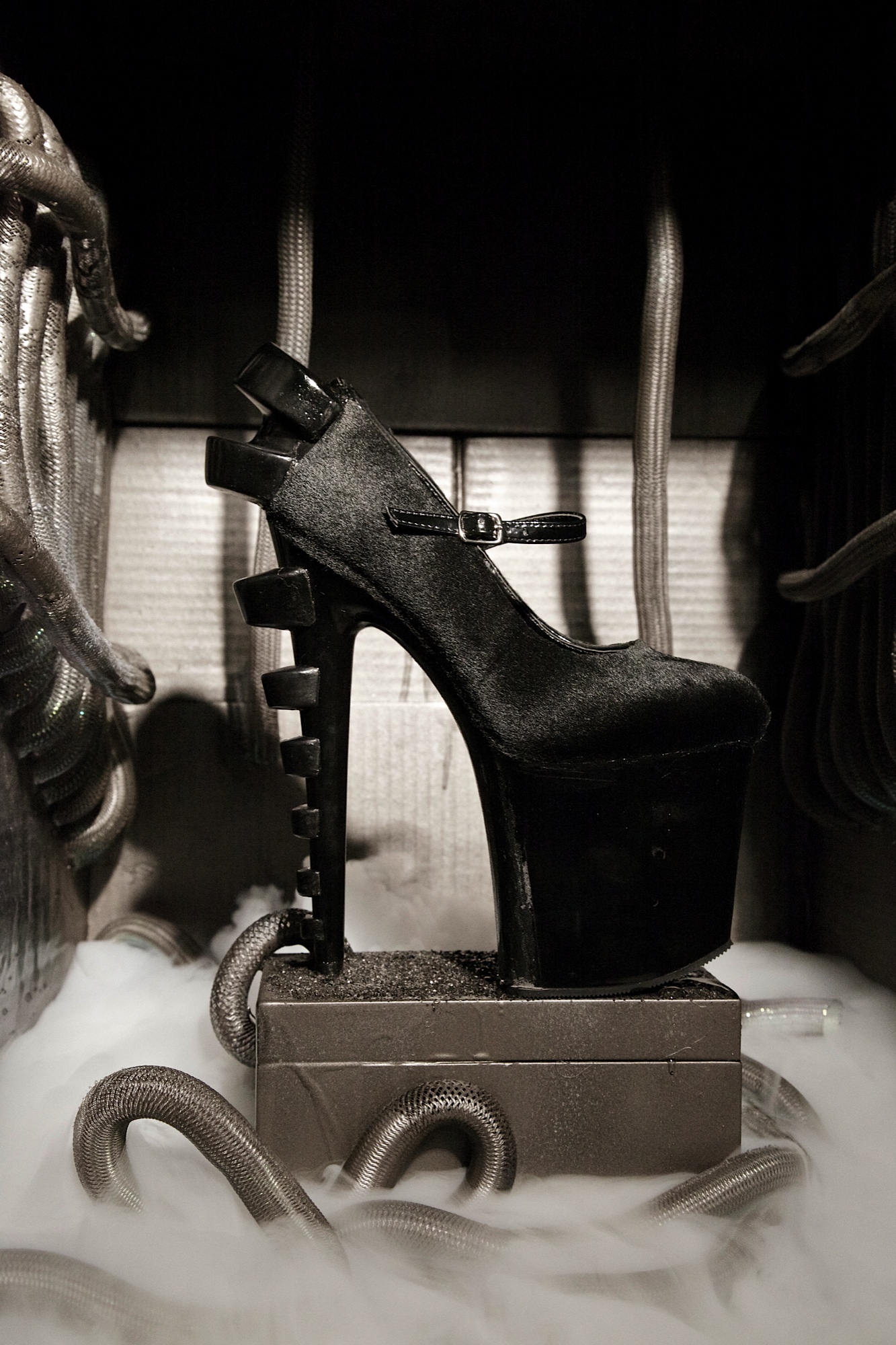 Solo launched his own line of shoes in 2008 and his newest collection, called Giger (pictured), was the focus of a recent Boston runway show.