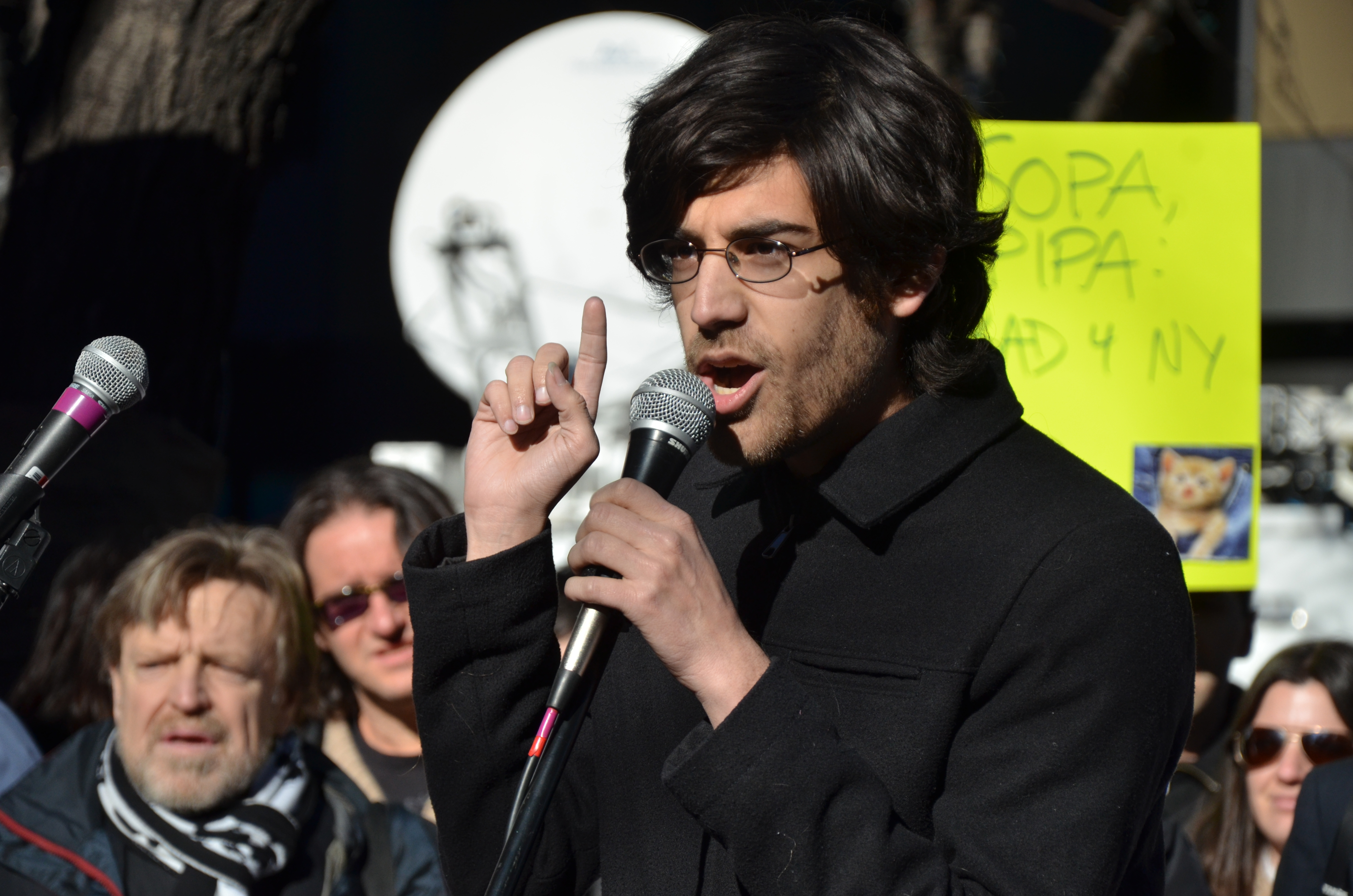 Aaron Swartz talked during an event in New York last January.