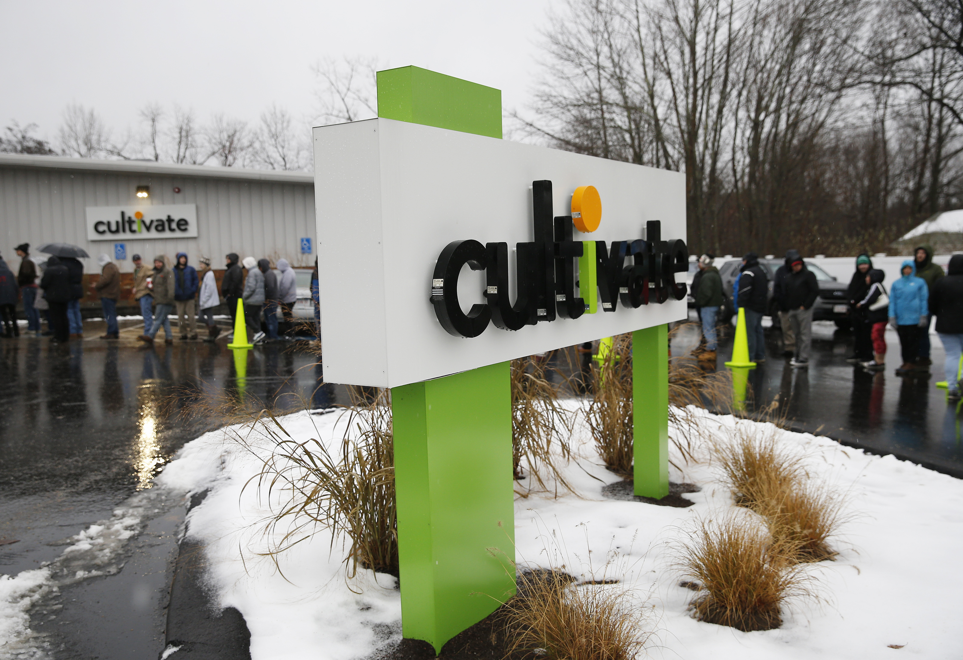 The line stretched around the Cultivate building on Tuesday morning.