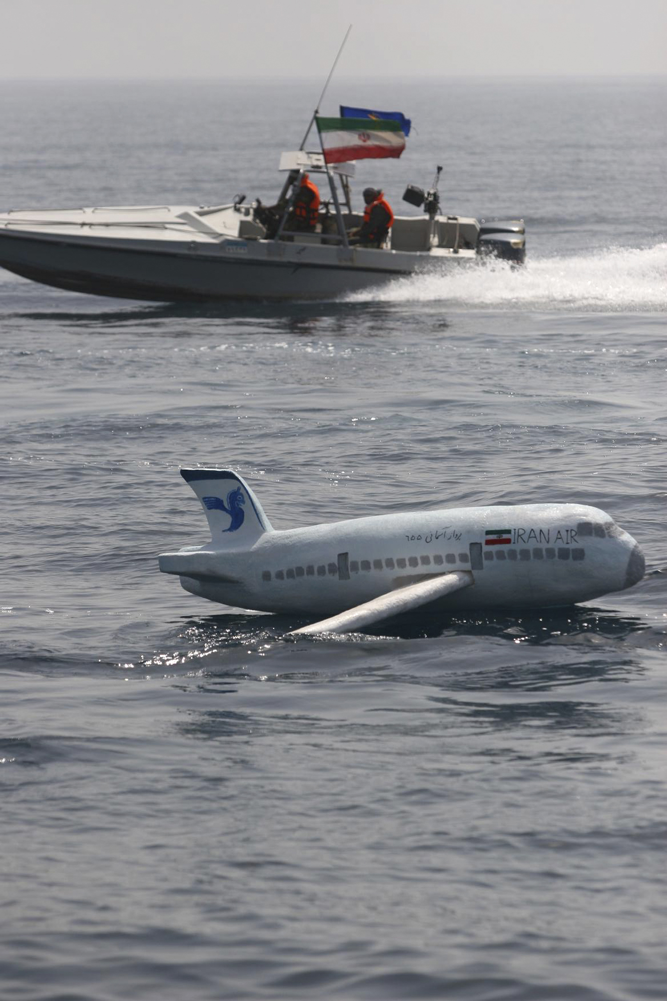 A model of Iranian Airbus Flight 655 floated in the sea July 2009 during a ceremony commemorating the anniversary of its destruction by a US missile.