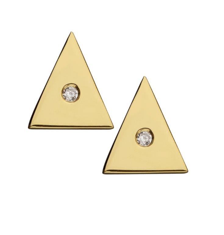 02product - TylerÓ triangle studs by Jennifer Zeuner, $165 at Dress, 70 Charles Street, Boston, 617-248-9910, dressboston.com. (Handout)