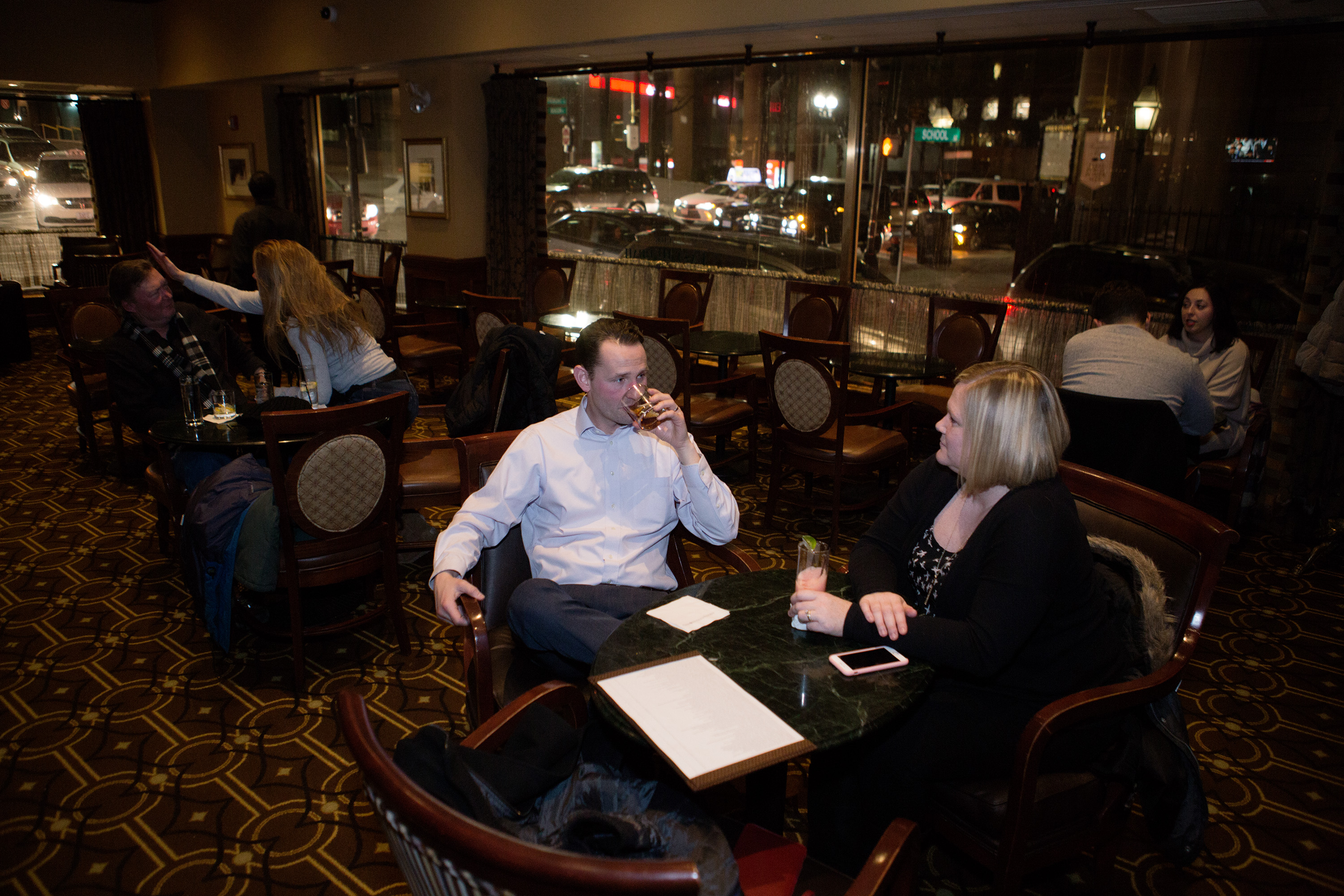 Christopher and Amy Scott at The Last Hurrah early last month.