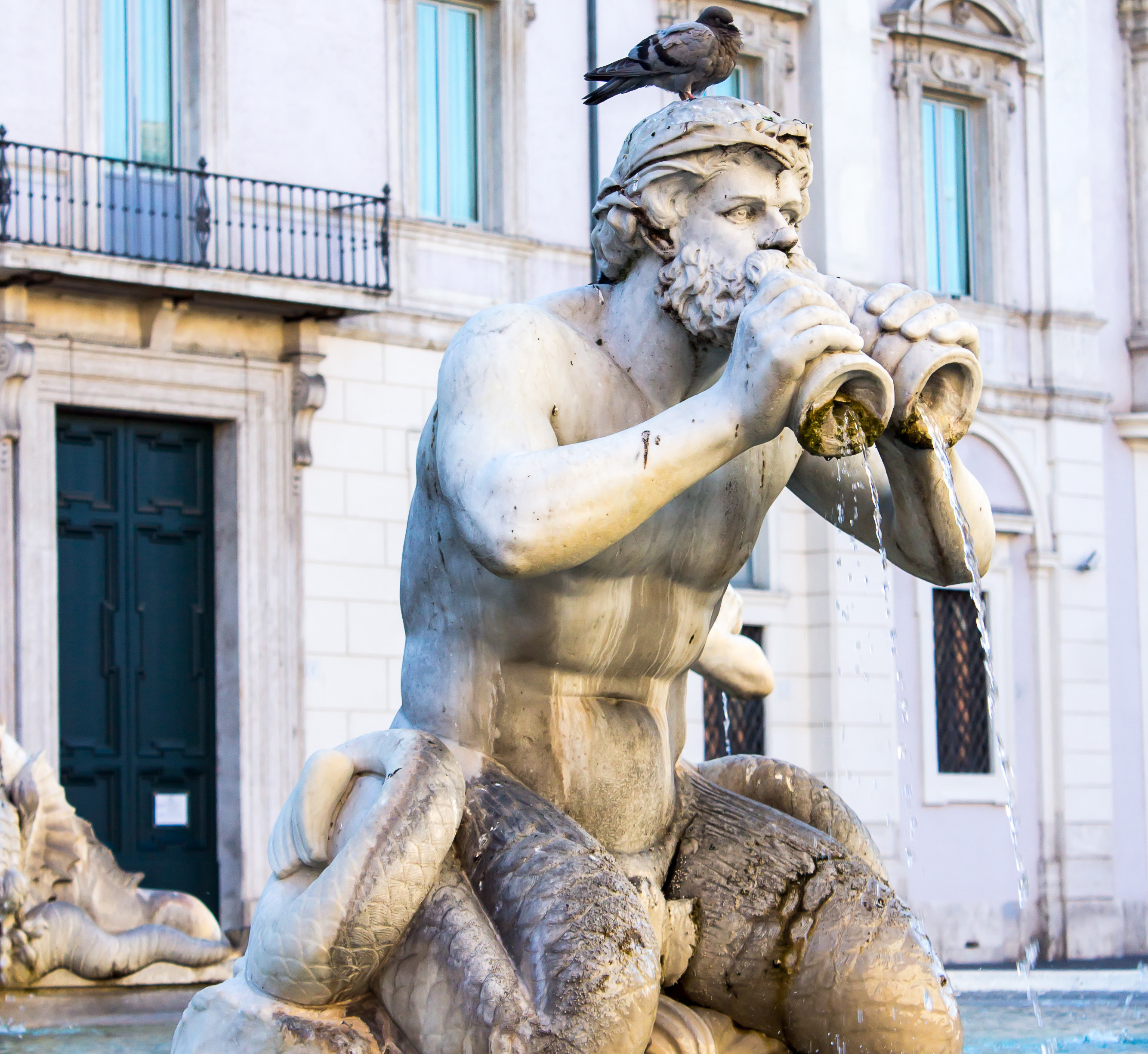 One of four Tritons in the Fontana del Moro in Piazza Navona in Rome.