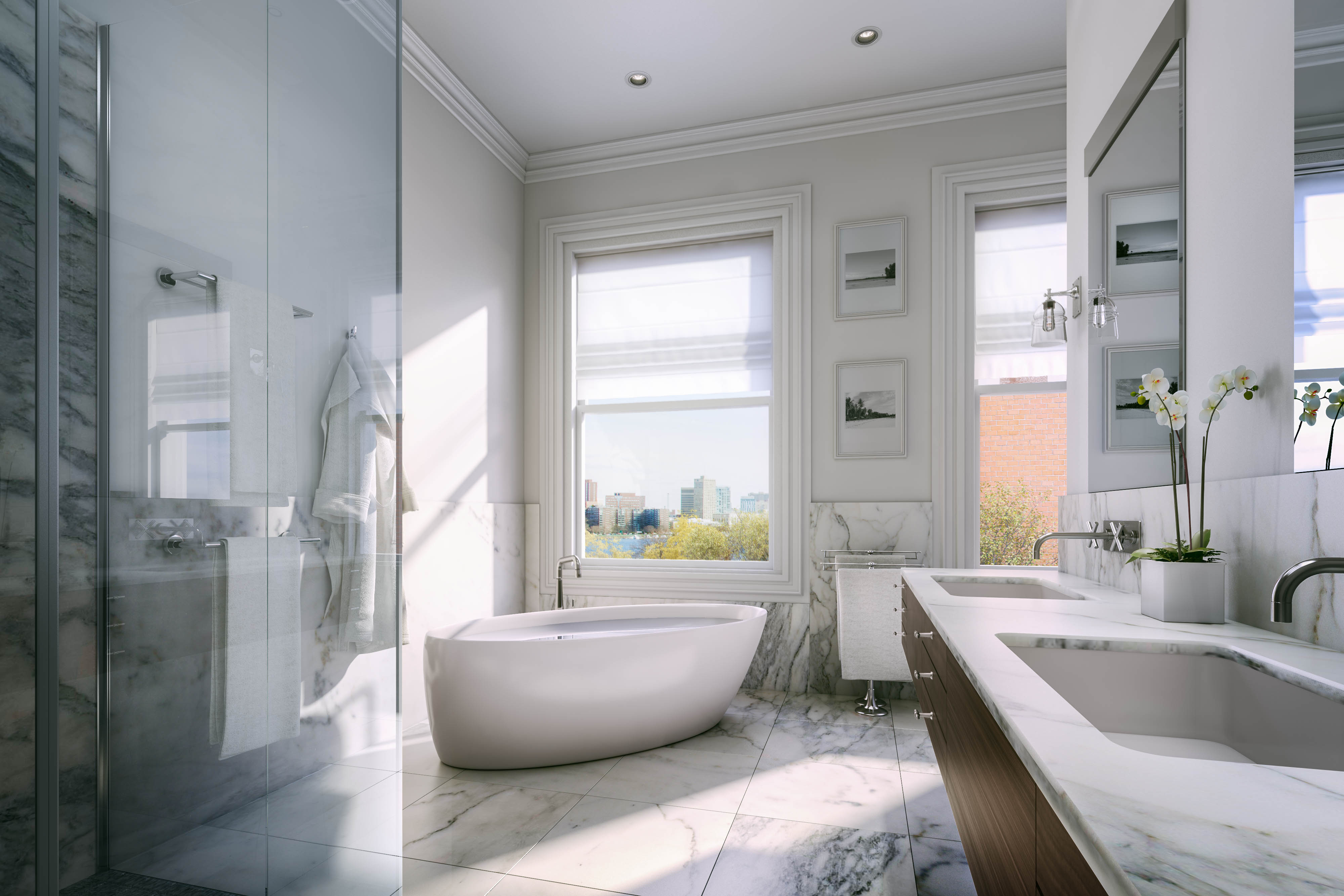 A rendering of a bathroom at the Hooper Mansion