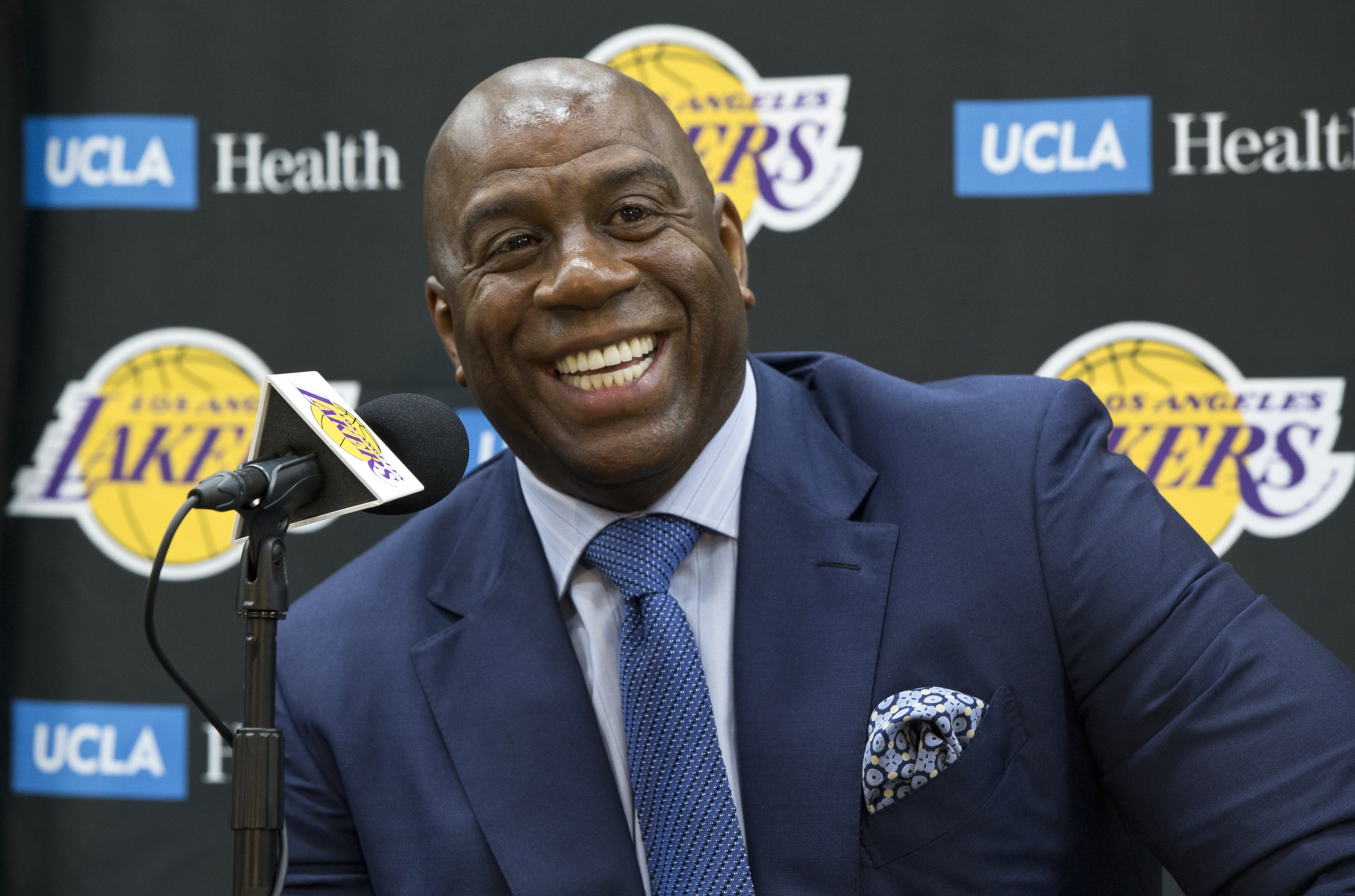 “It’s going to be a partnership and commitment on both sides,” Magic Johnson said of his working relationship with LeBron James.