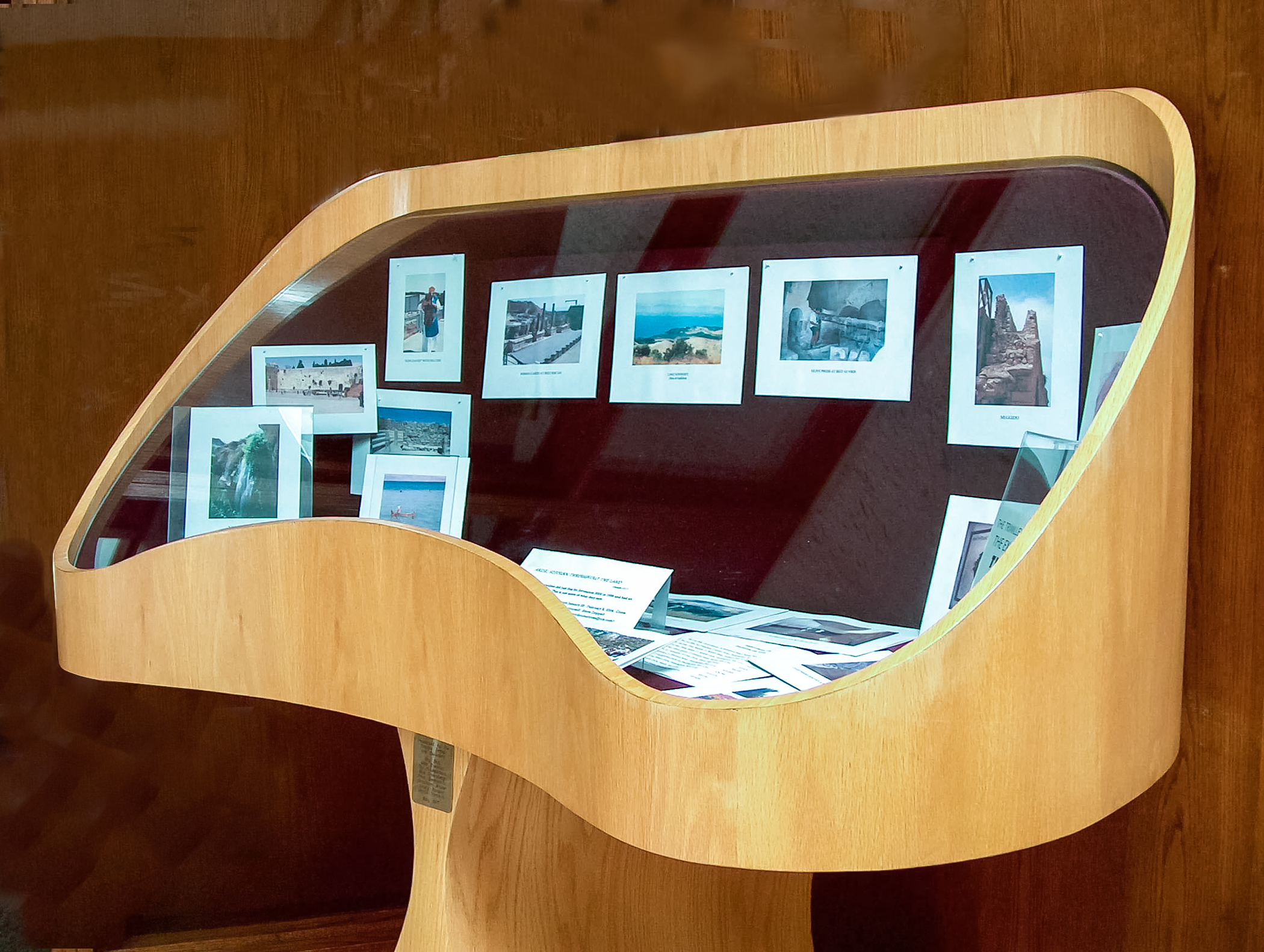A display cabinet they made for the temple lobby.