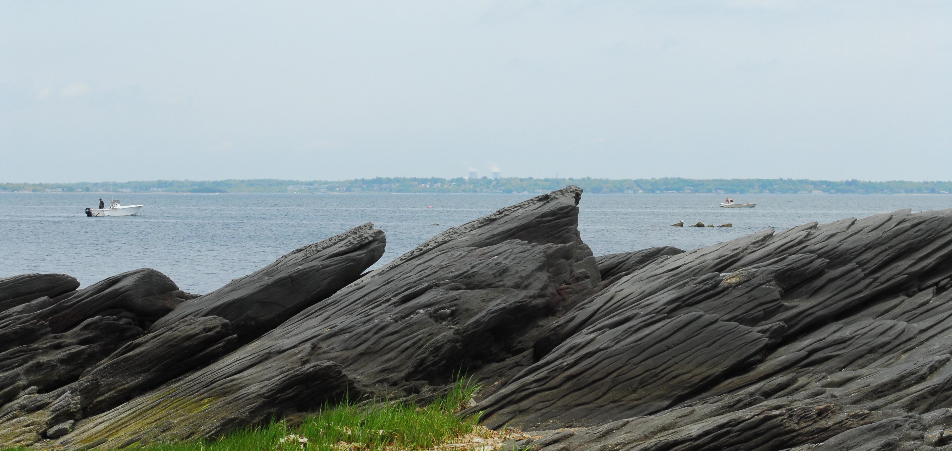 A view of Narragansett Bay from a beach along the Rocky Point walking/biking trail.