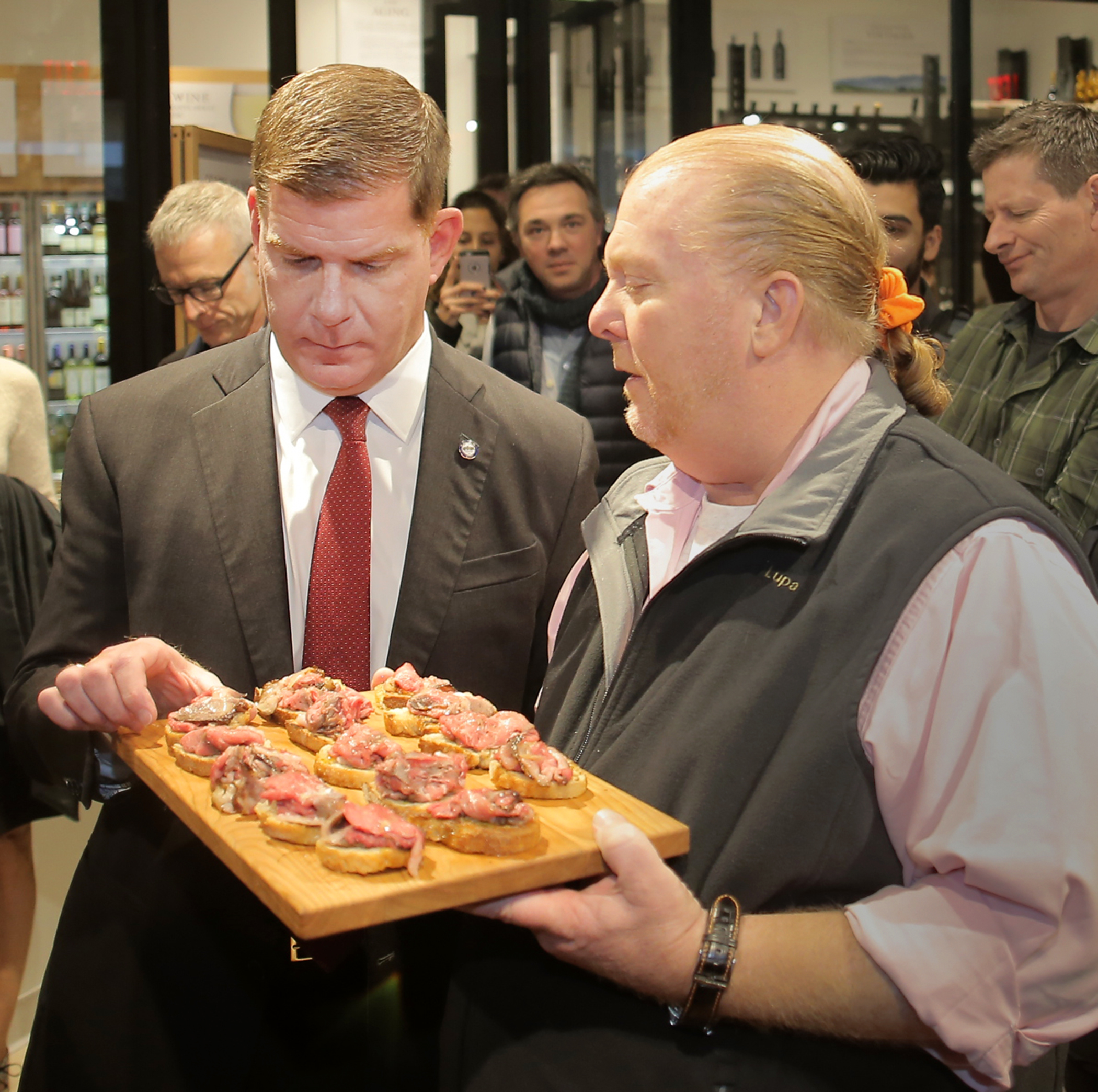 Mayor Marty Walsh with Mario Batali at Eataly.