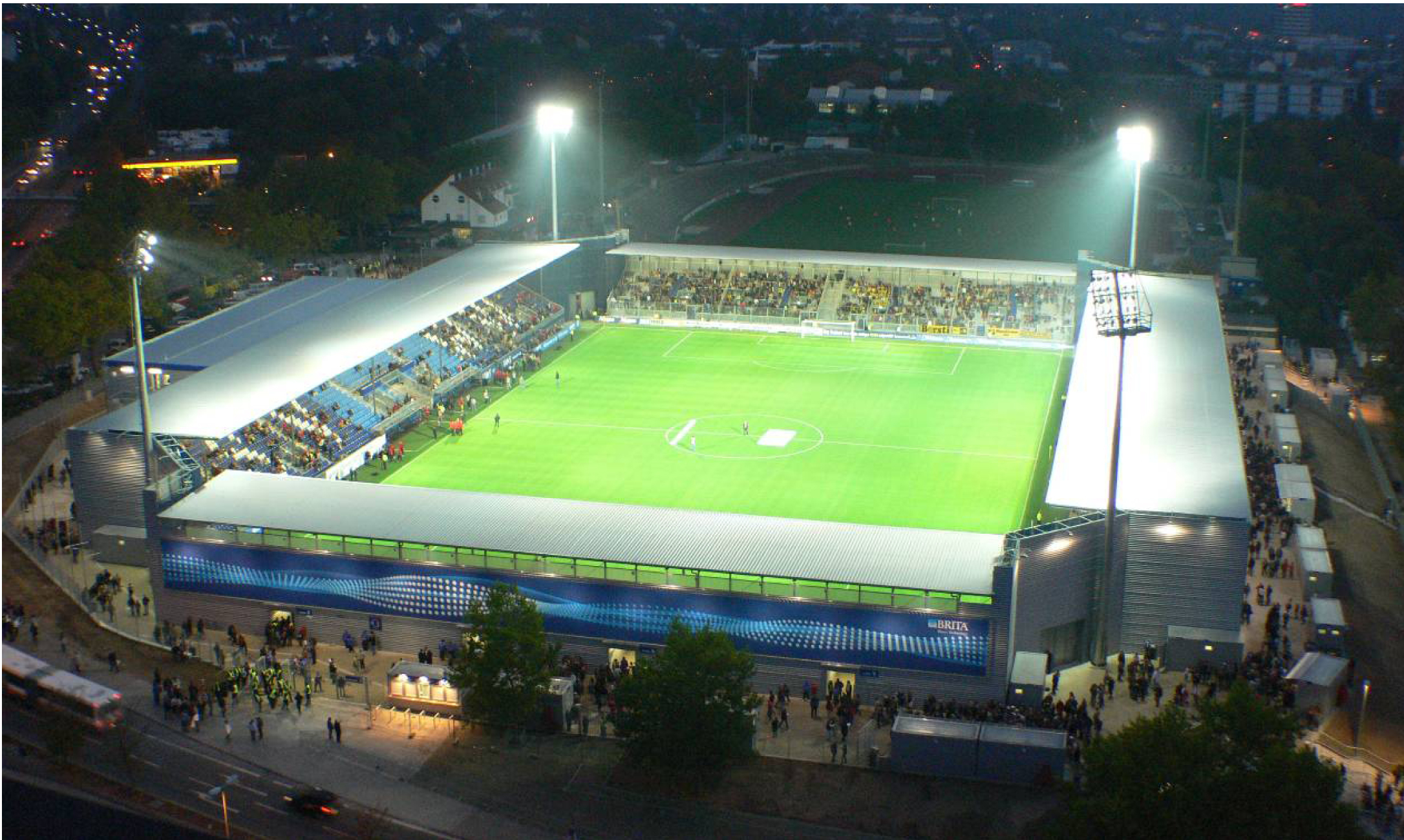 BRITA Arena was built in just 112 days in Wiesbaden, Germany, for the city’s soccer team.