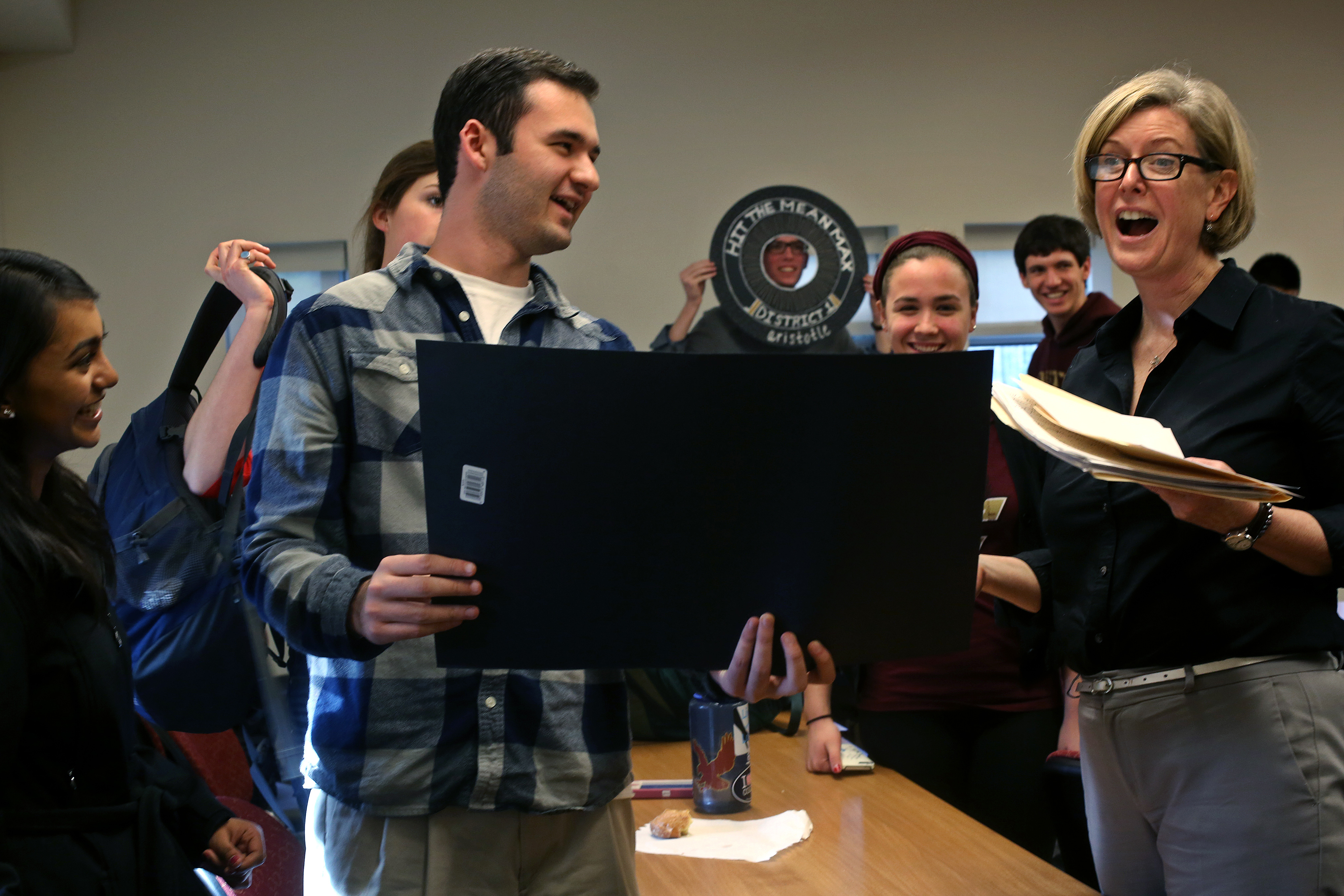 Kerry Cronin (right) on the last day of her class that examines philosophy, relationships, and personal development.