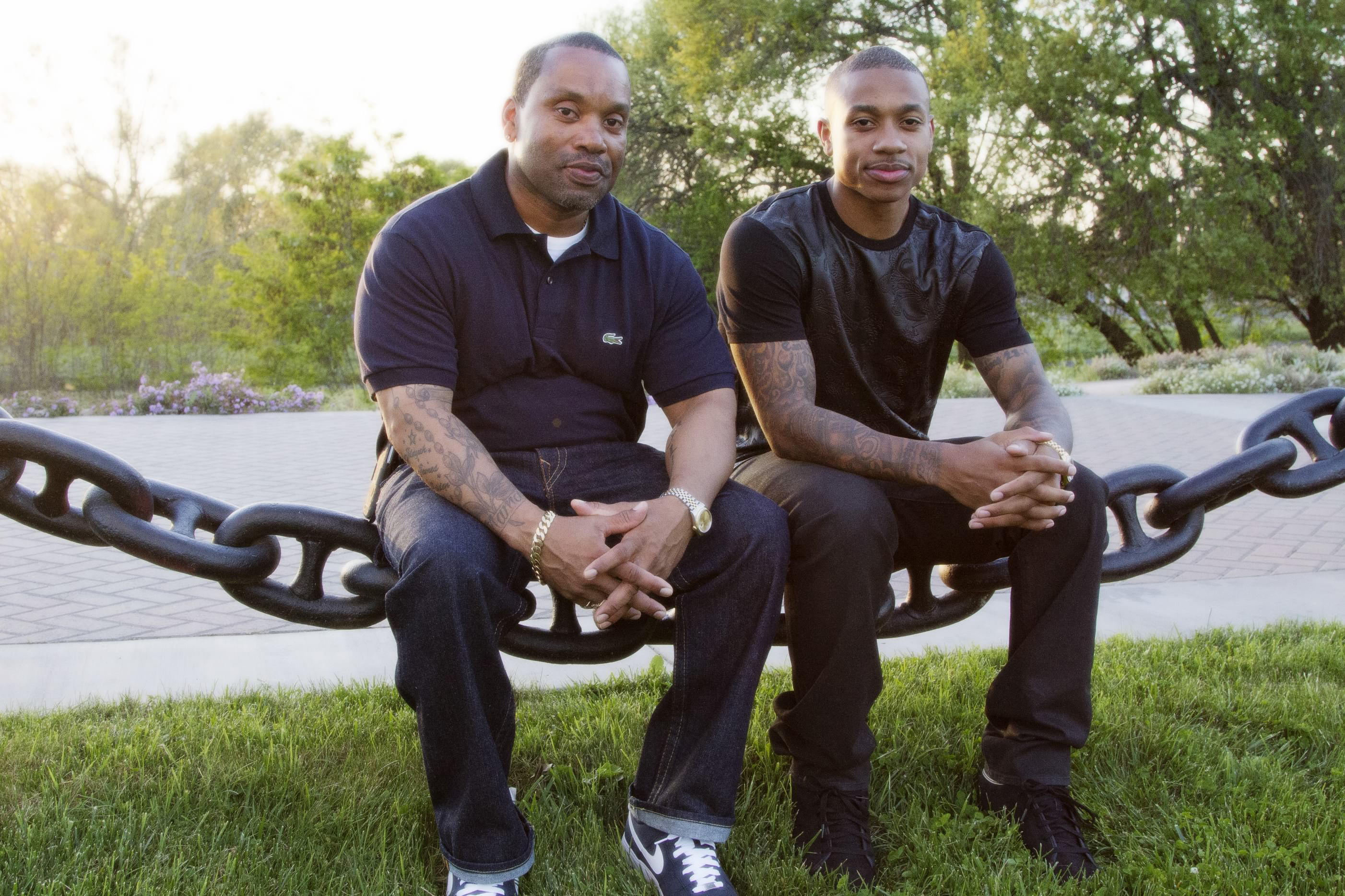 Isaiah Thomas (right) and his father James.